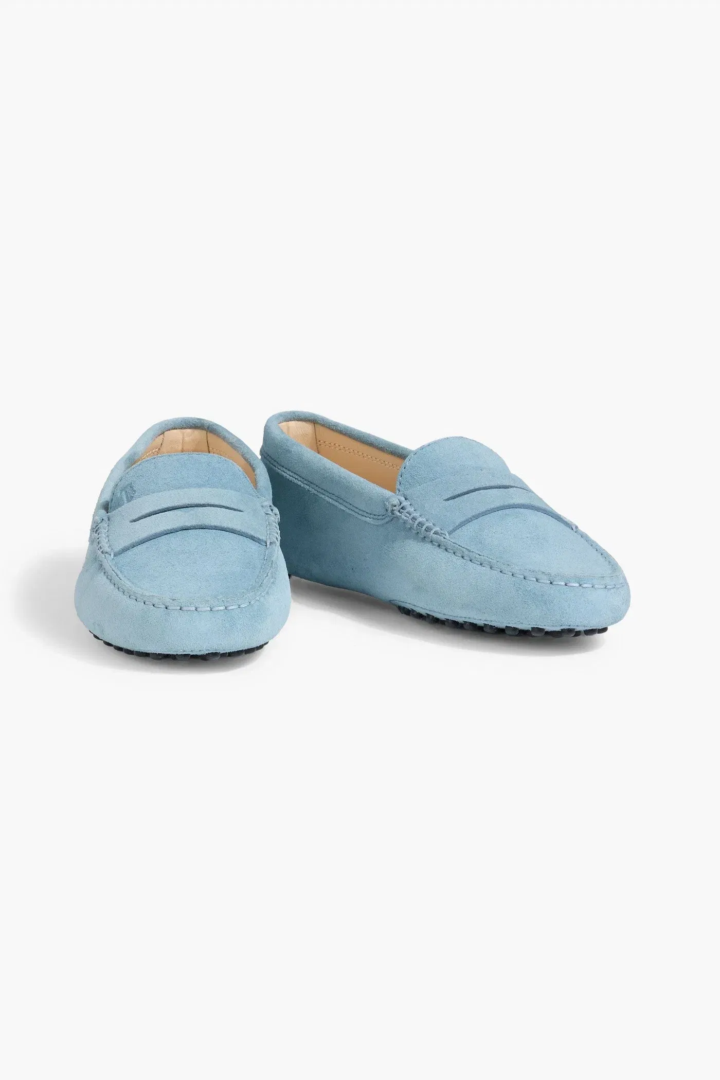 Tod's Gommino Suede Loafers Light Blue Women's