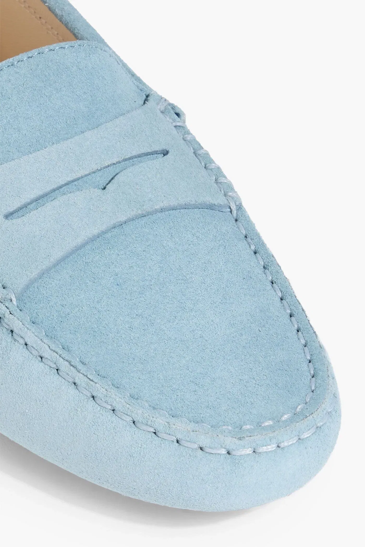 Tod's Gommino Suede Loafers Light Blue Women's