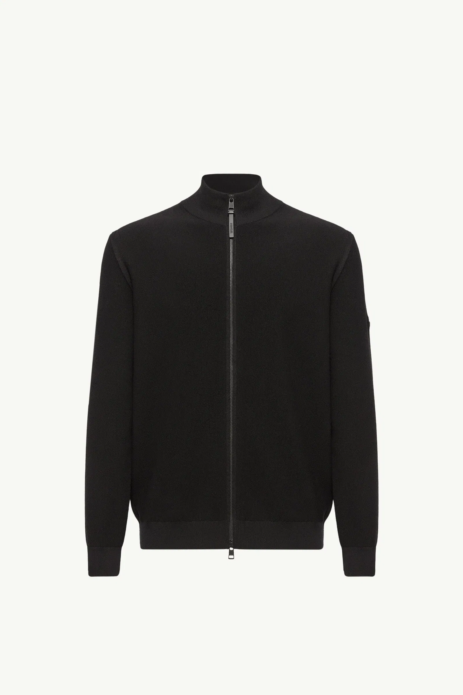Moncler Cotton Zip-Up Cardigan Black Black