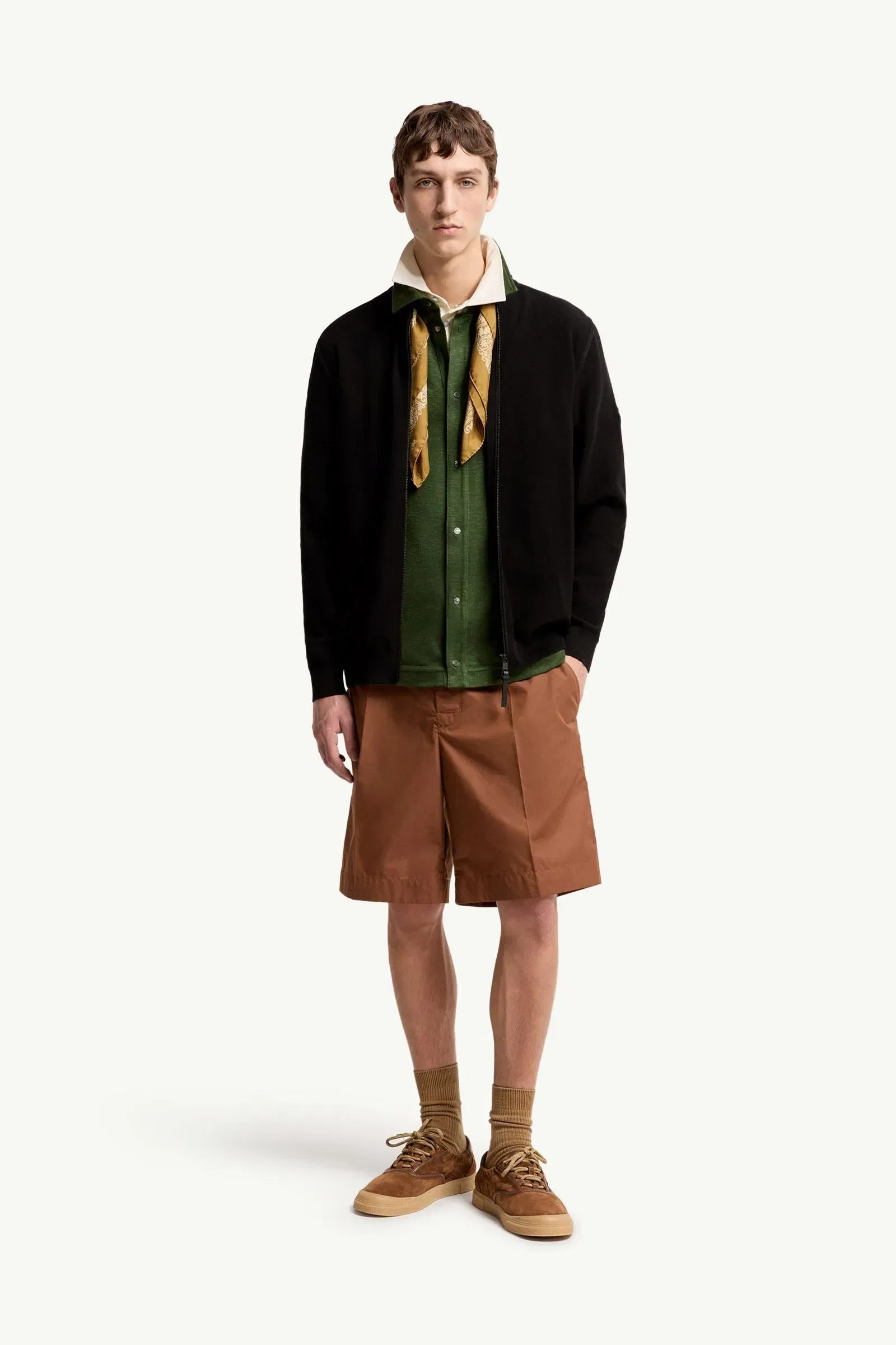 Moncler Cotton Zip-Up Cardigan Black Black