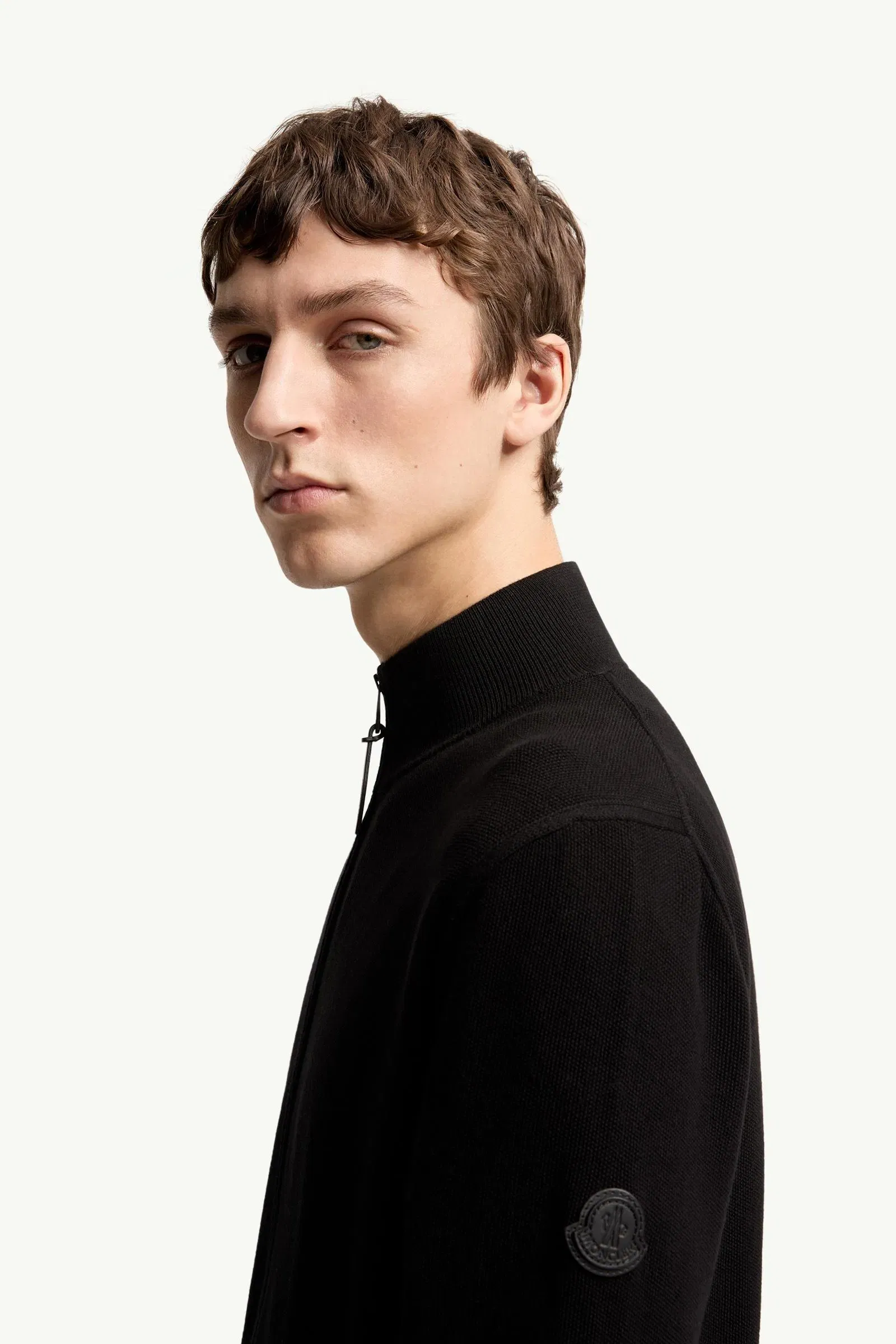 Moncler Cotton Zip-Up Cardigan Black Black