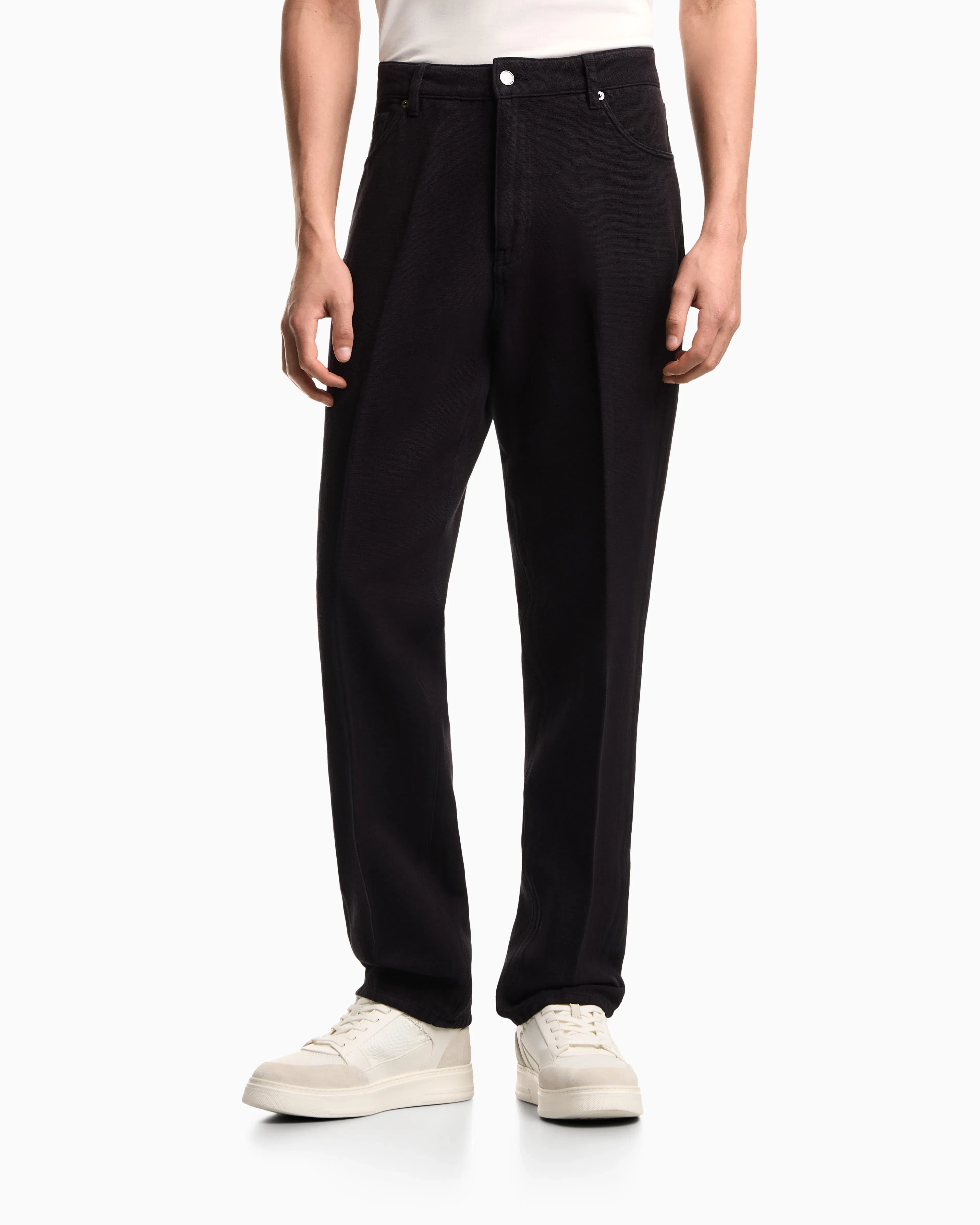 Emporio Armani Denim Capsule Collection J22 regular-fit hemp-blend bull jeans