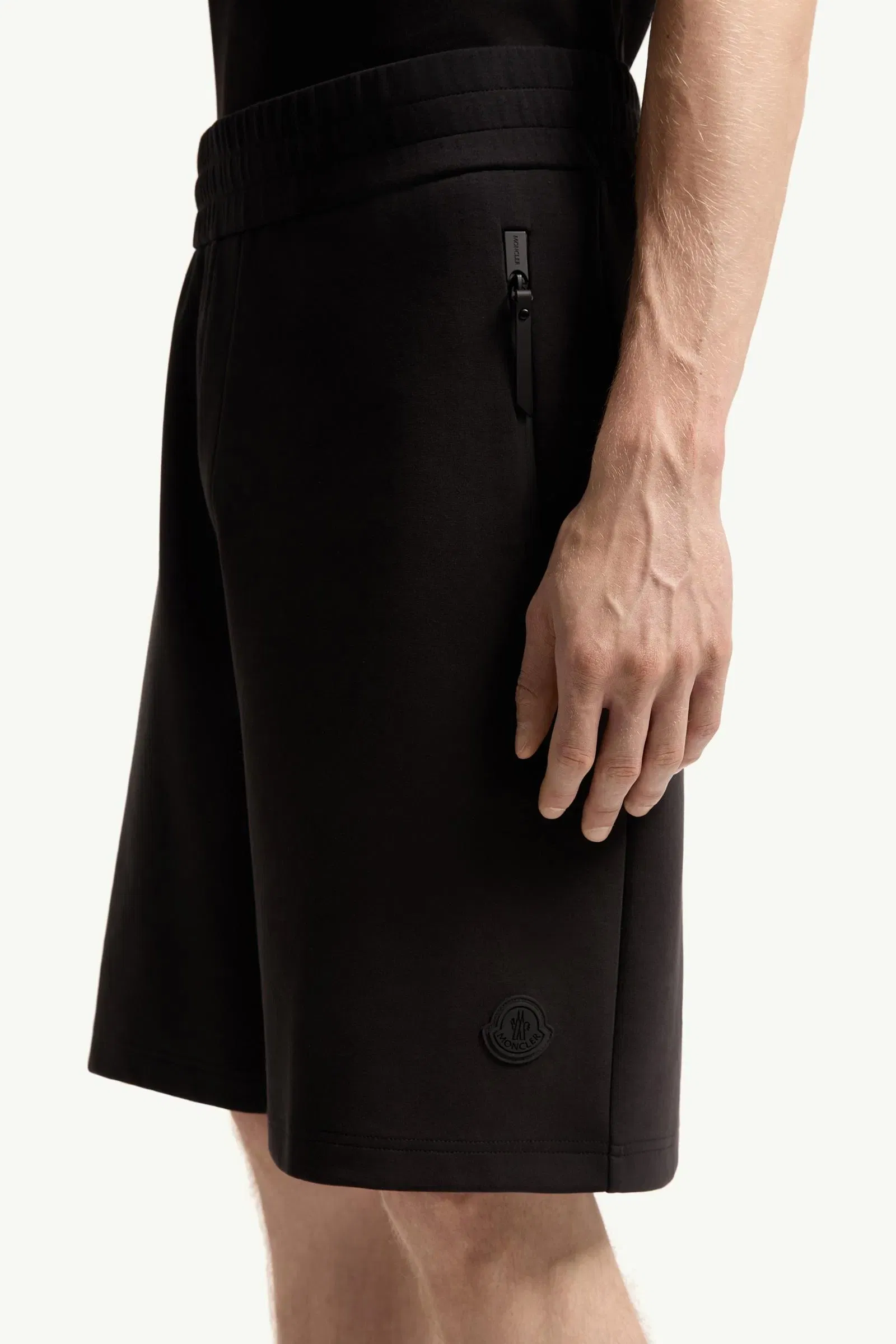 Moncler Interlock Cotton Blend Shorts Black Black
