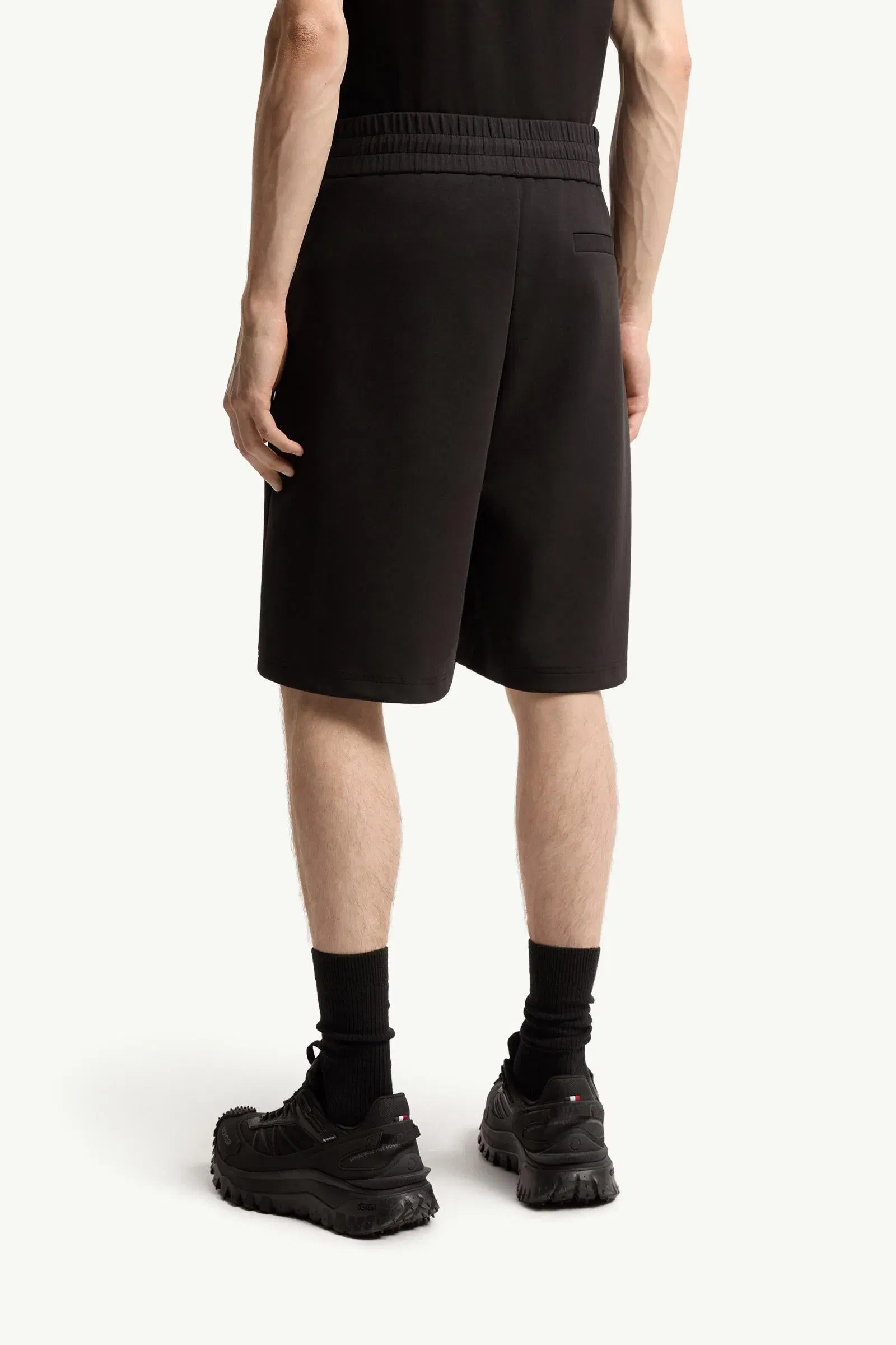Moncler Interlock Cotton Blend Shorts Black Black