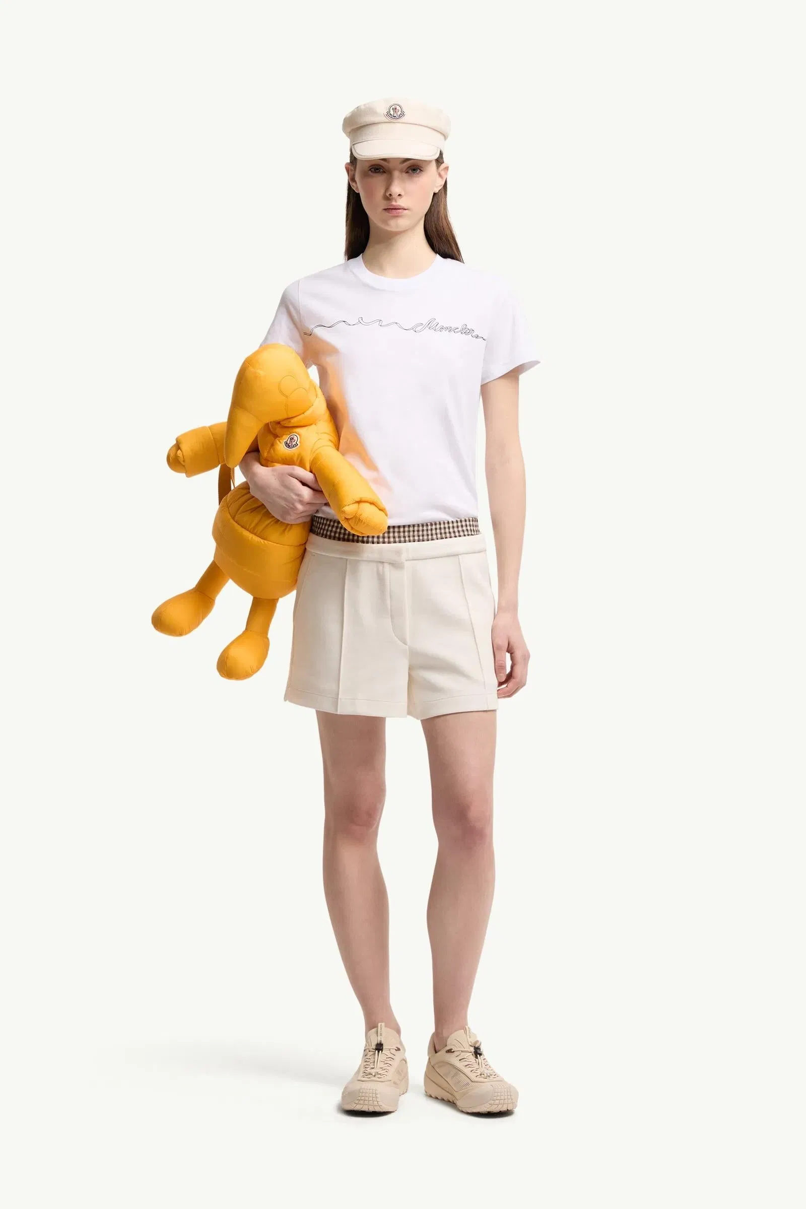 Moncler Ribbon Logo Cotton T-Shirt White White