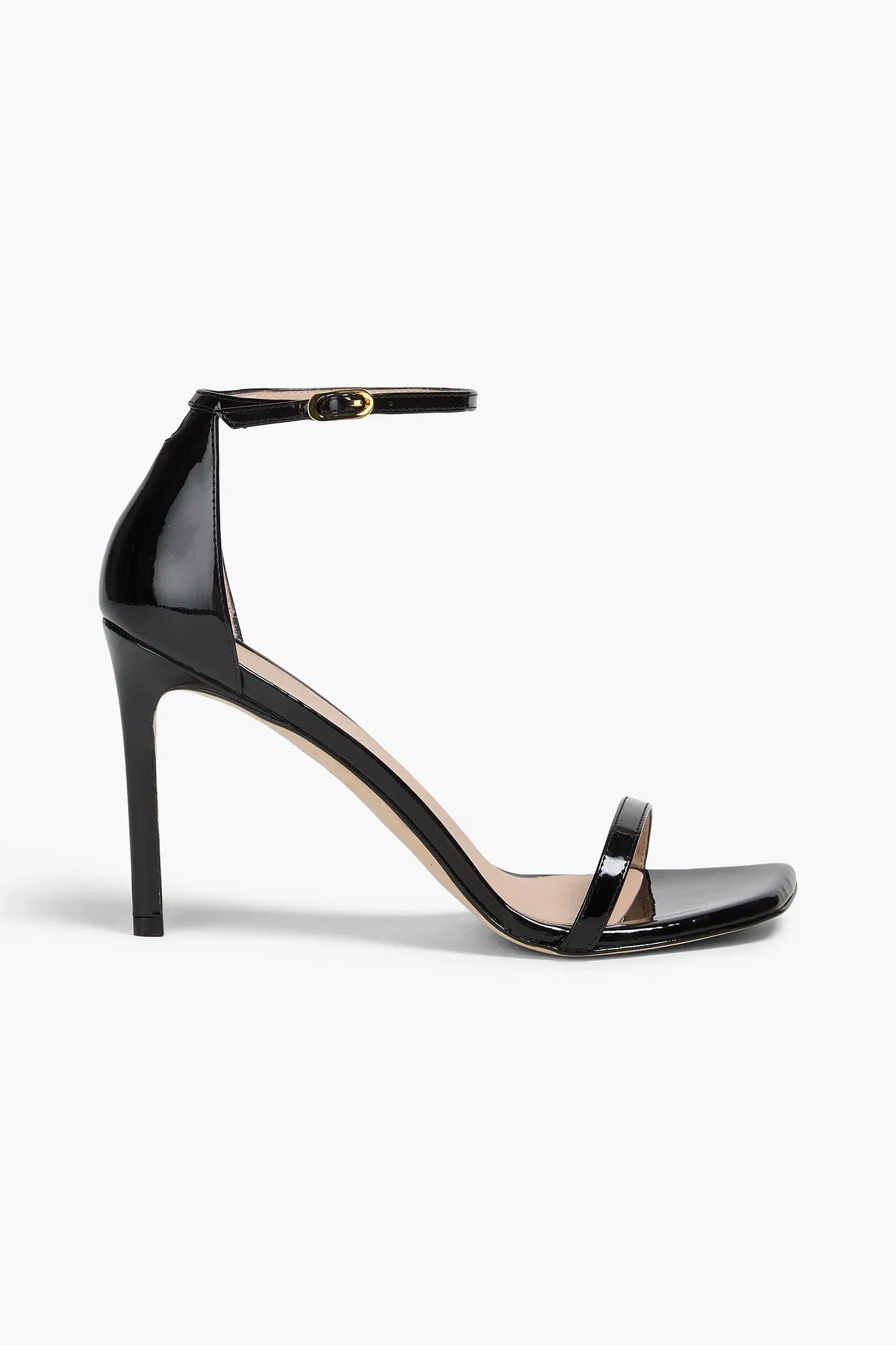Stuart Weitzman Amelina 95 Patent-Leather Sandals Black Women's