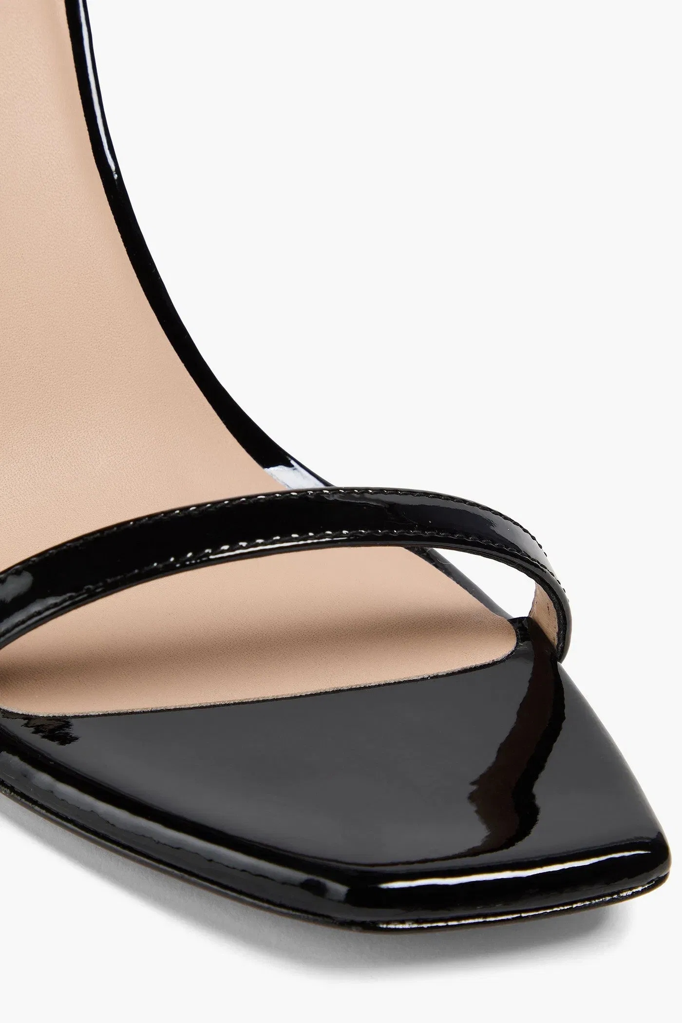 Stuart Weitzman Amelina 95 Patent-Leather Sandals Black Women's
