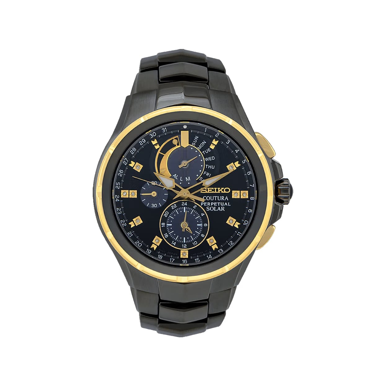 Seiko Coutura Perpetual Solar Watch - Black - SSC573P1