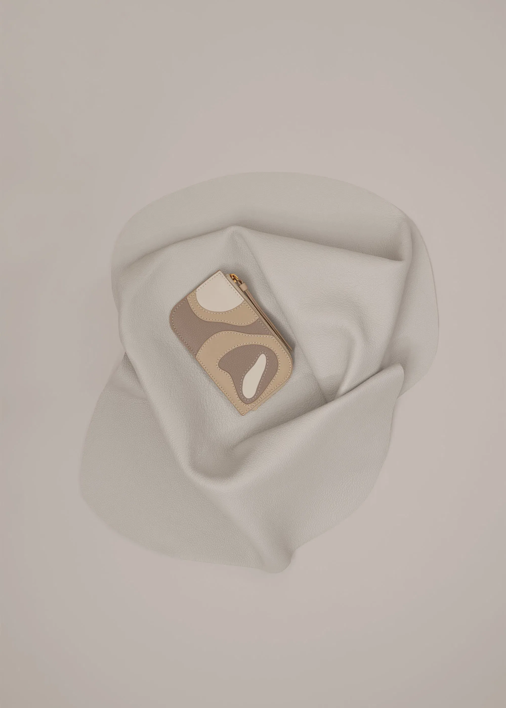 Polene Atla Card Holder Trio Taupe