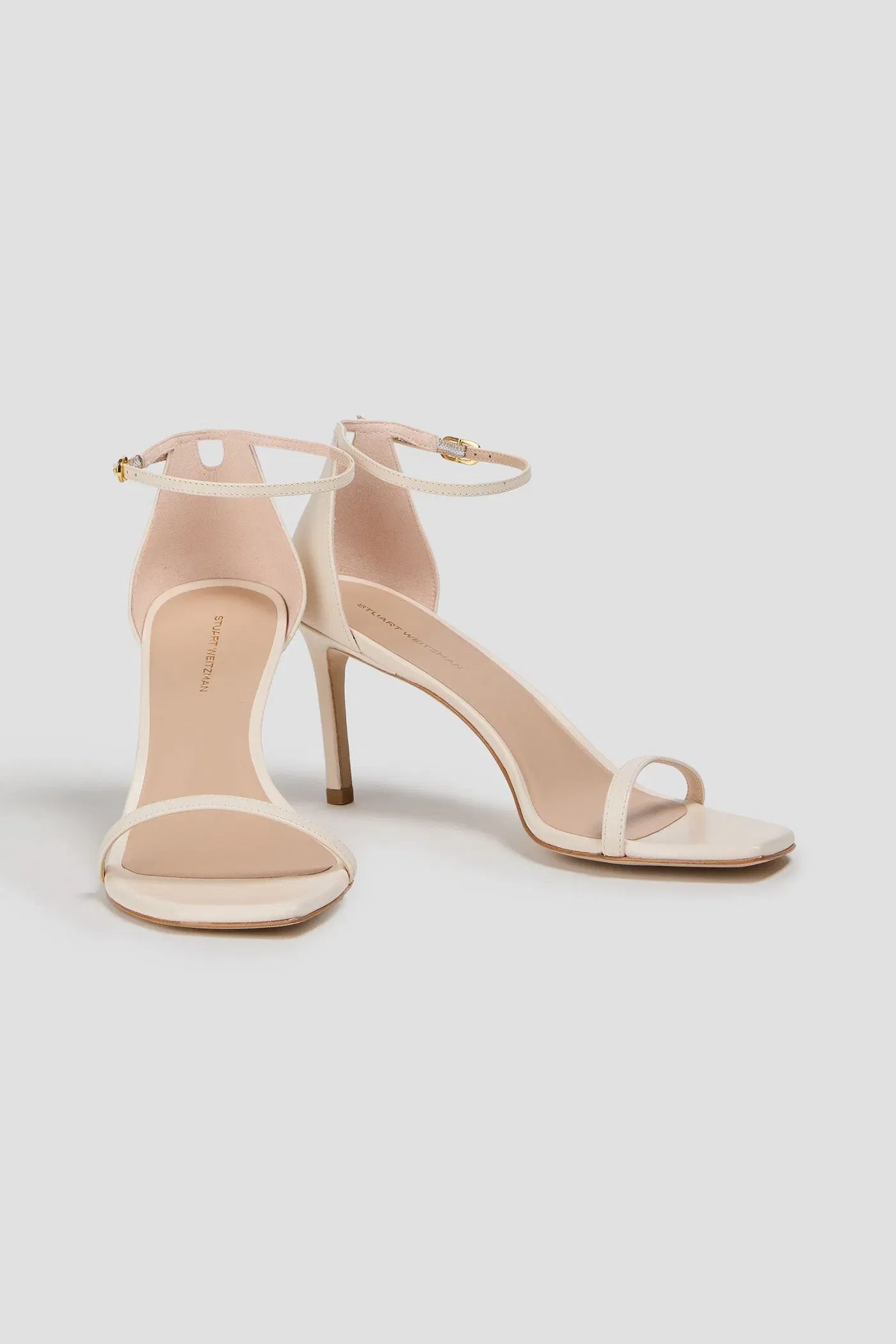 Stuart Weitzman Amelina 75 Leather Sandals Ivory Women's