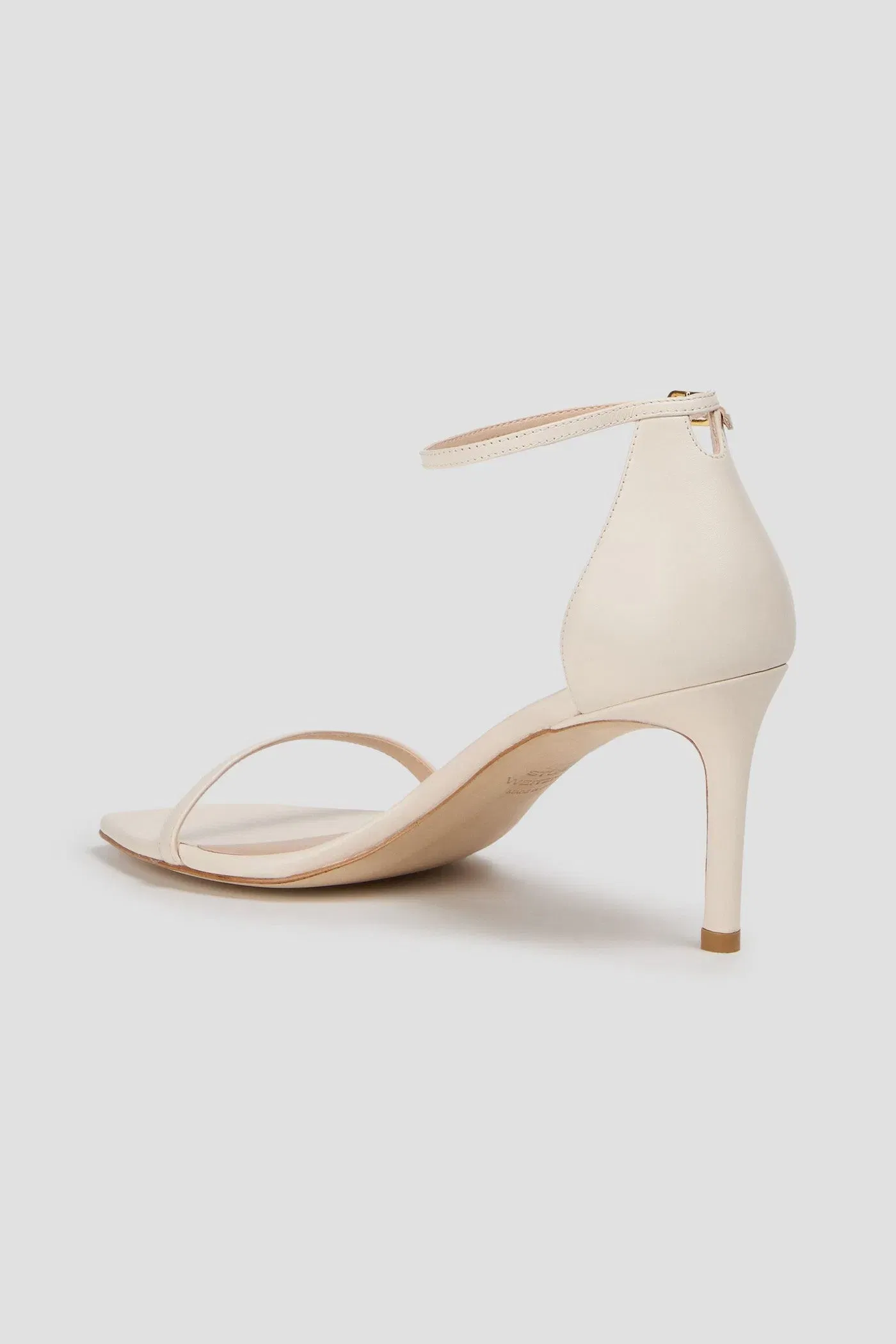 Stuart Weitzman Amelina 75 Leather Sandals Ivory Women's