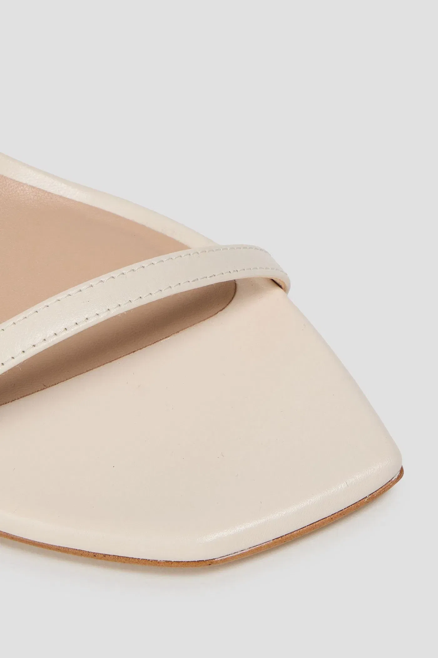Stuart Weitzman Amelina 75 Leather Sandals Ivory Women's