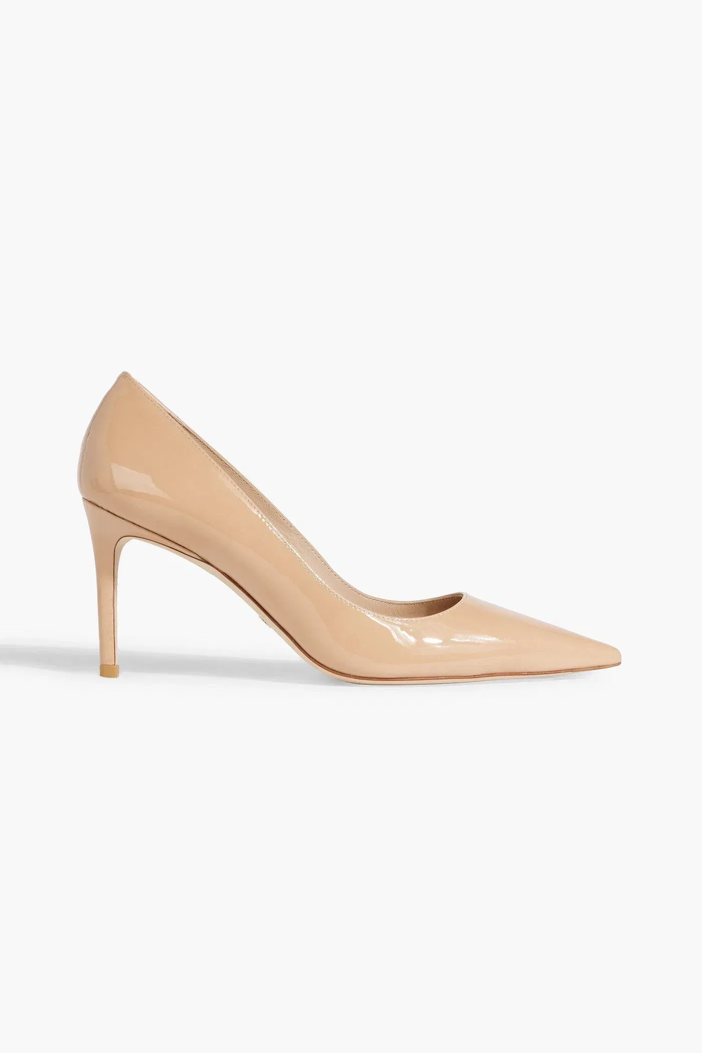 Stuart Weitzman Stuart 85 Patent-Leather Pumps Beige Women's