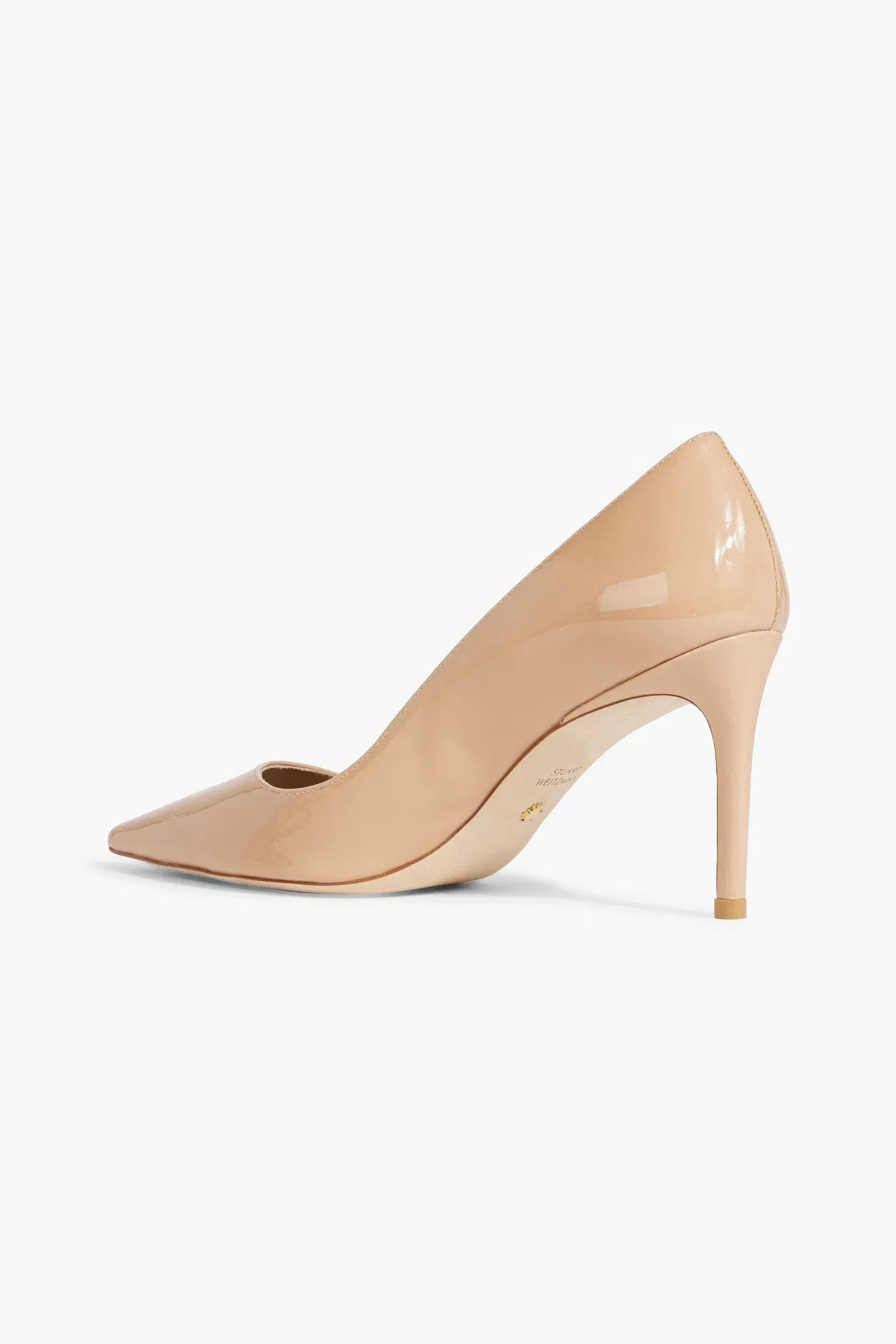 Stuart Weitzman Stuart 85 Patent-Leather Pumps Beige Women's