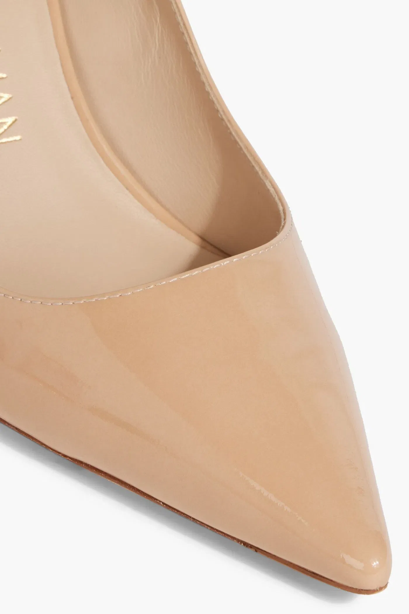 Stuart Weitzman Stuart 85 Patent-Leather Pumps Beige Women's