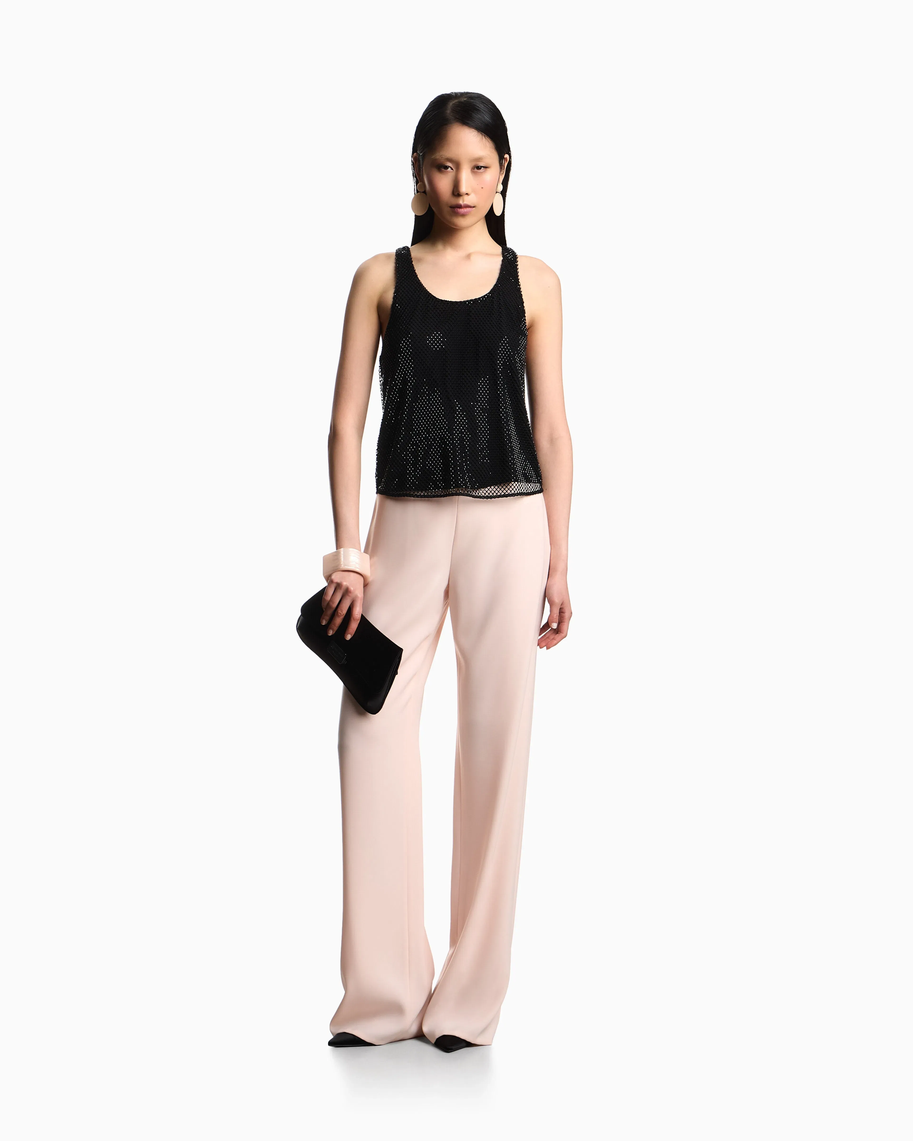 Emporio Armani Techno cady palazzo trousers