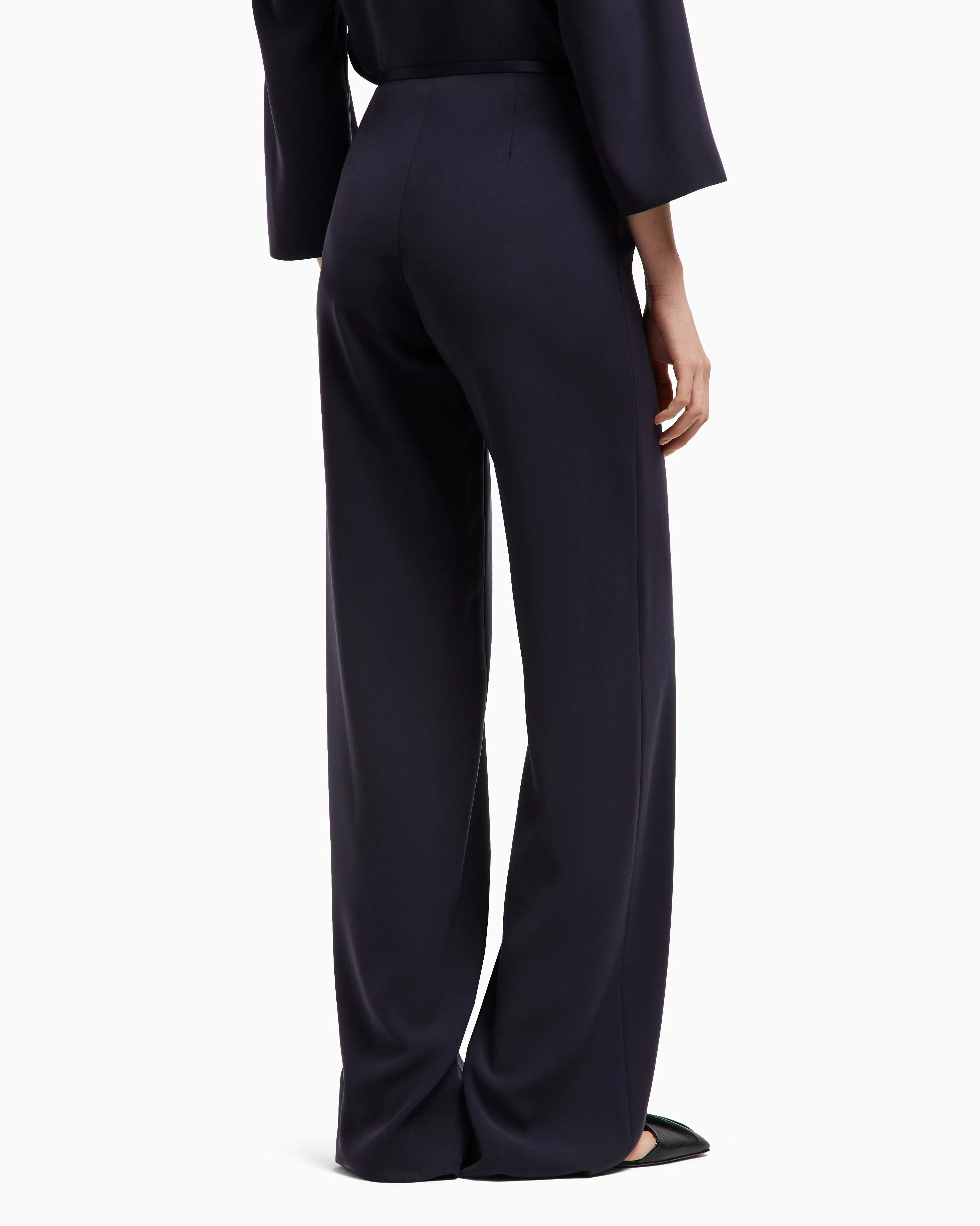 Emporio Armani Techno cady palazzo trousers