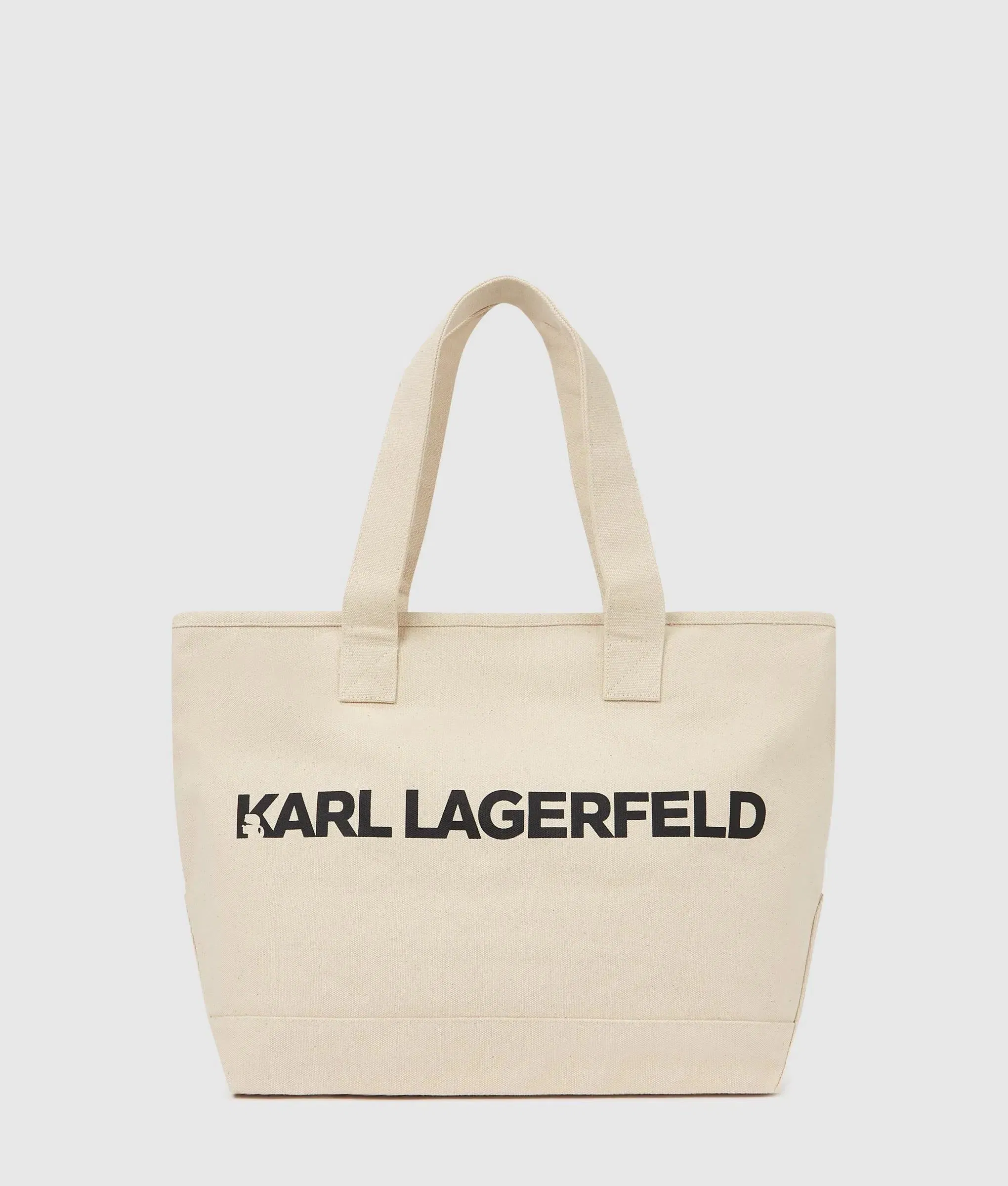 KarlLagerfeld Logo Extra Large Tote Bag Natural
