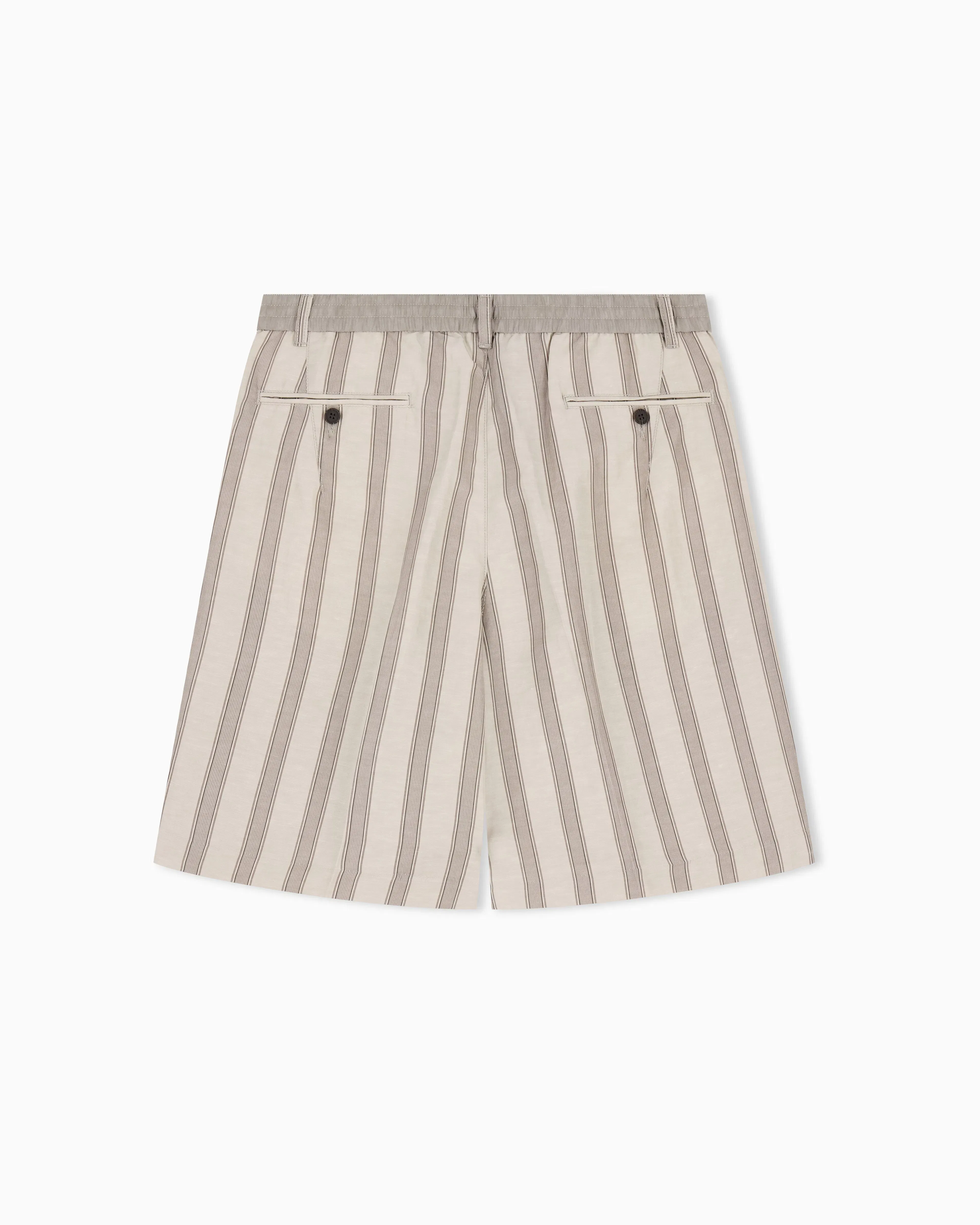 Emporio Armani Linen-blend Bermuda shorts with all-over pattern