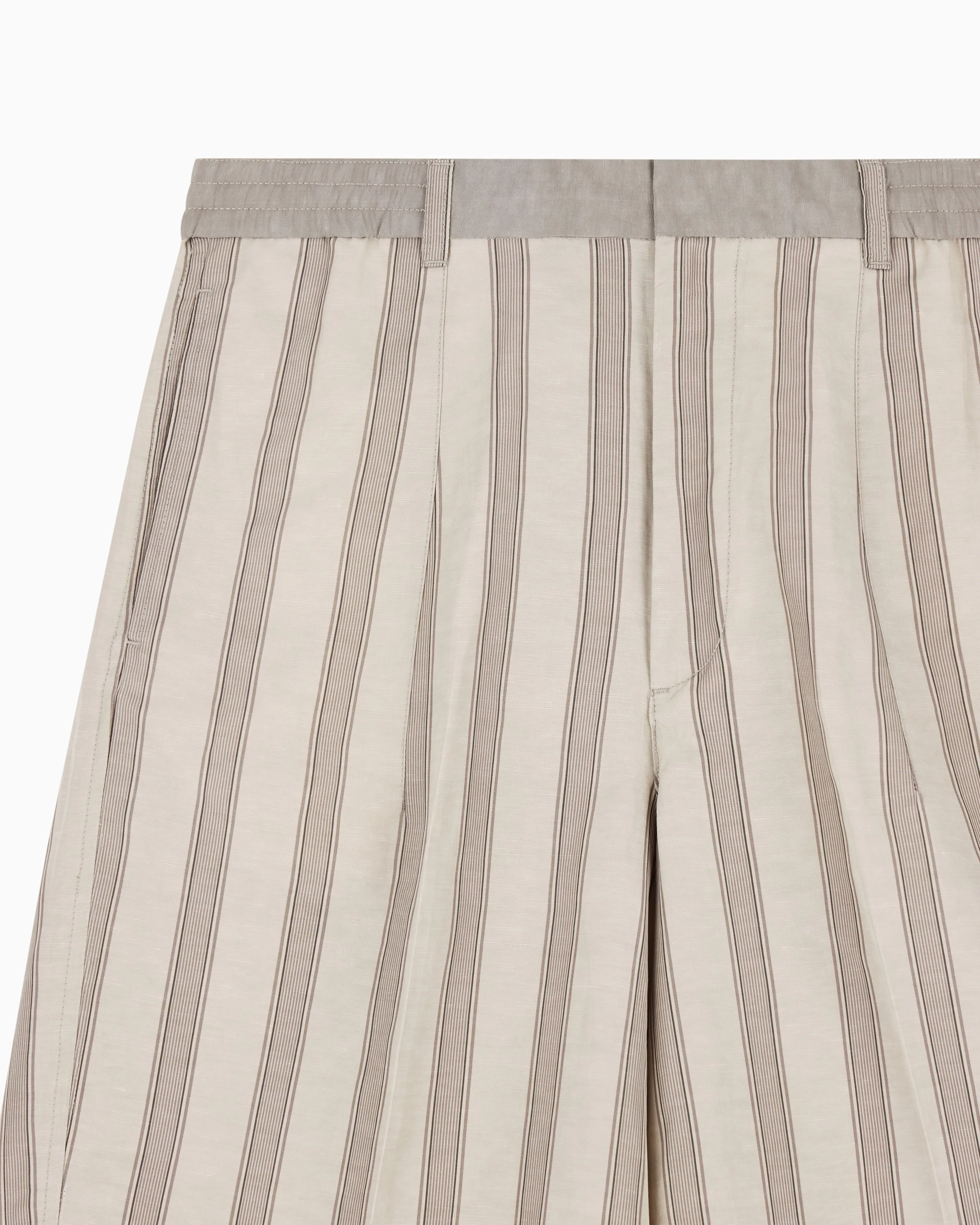 Emporio Armani Linen-blend Bermuda shorts with all-over pattern
