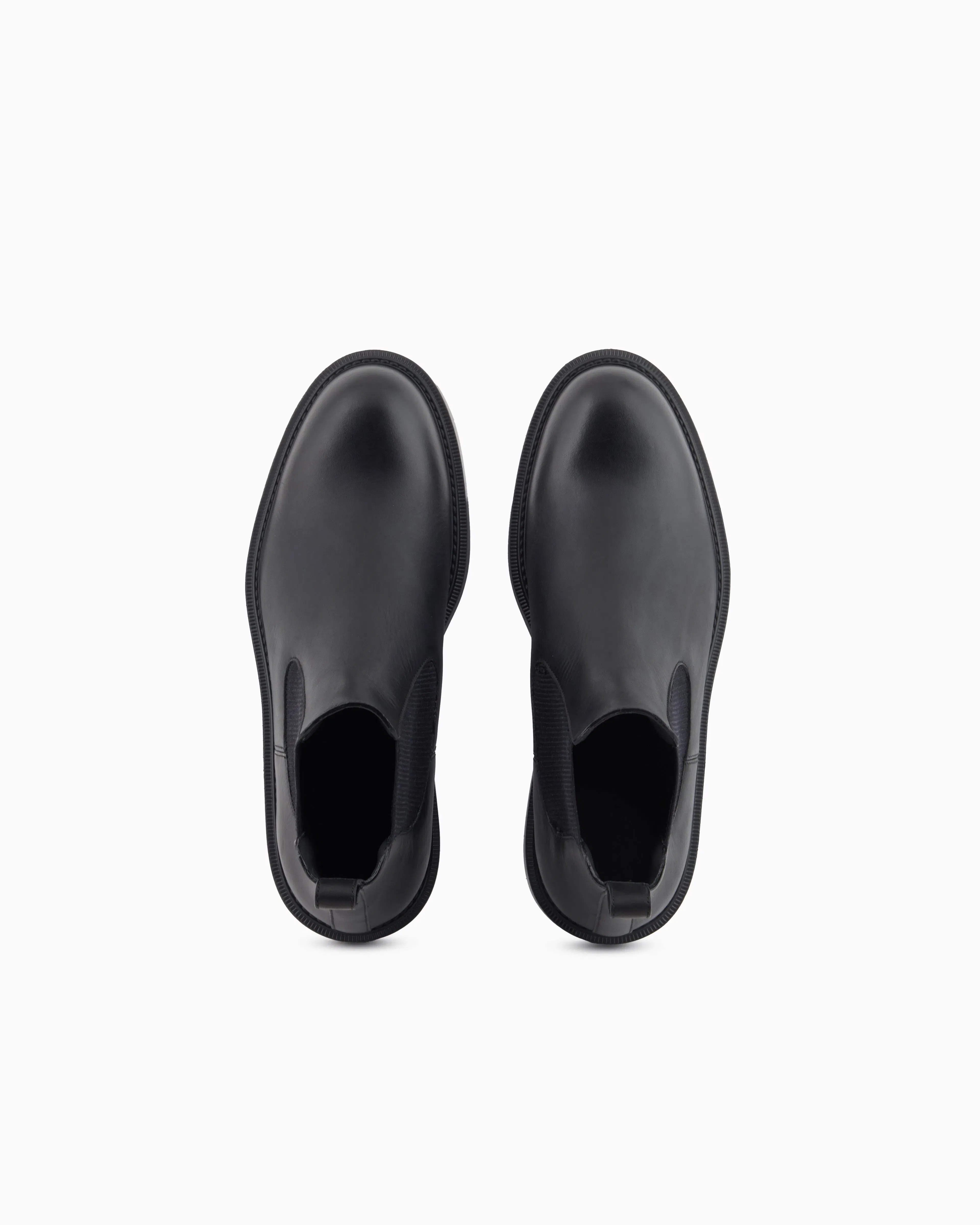 Emporio Armani Dappled Leather Beatle Boots Black