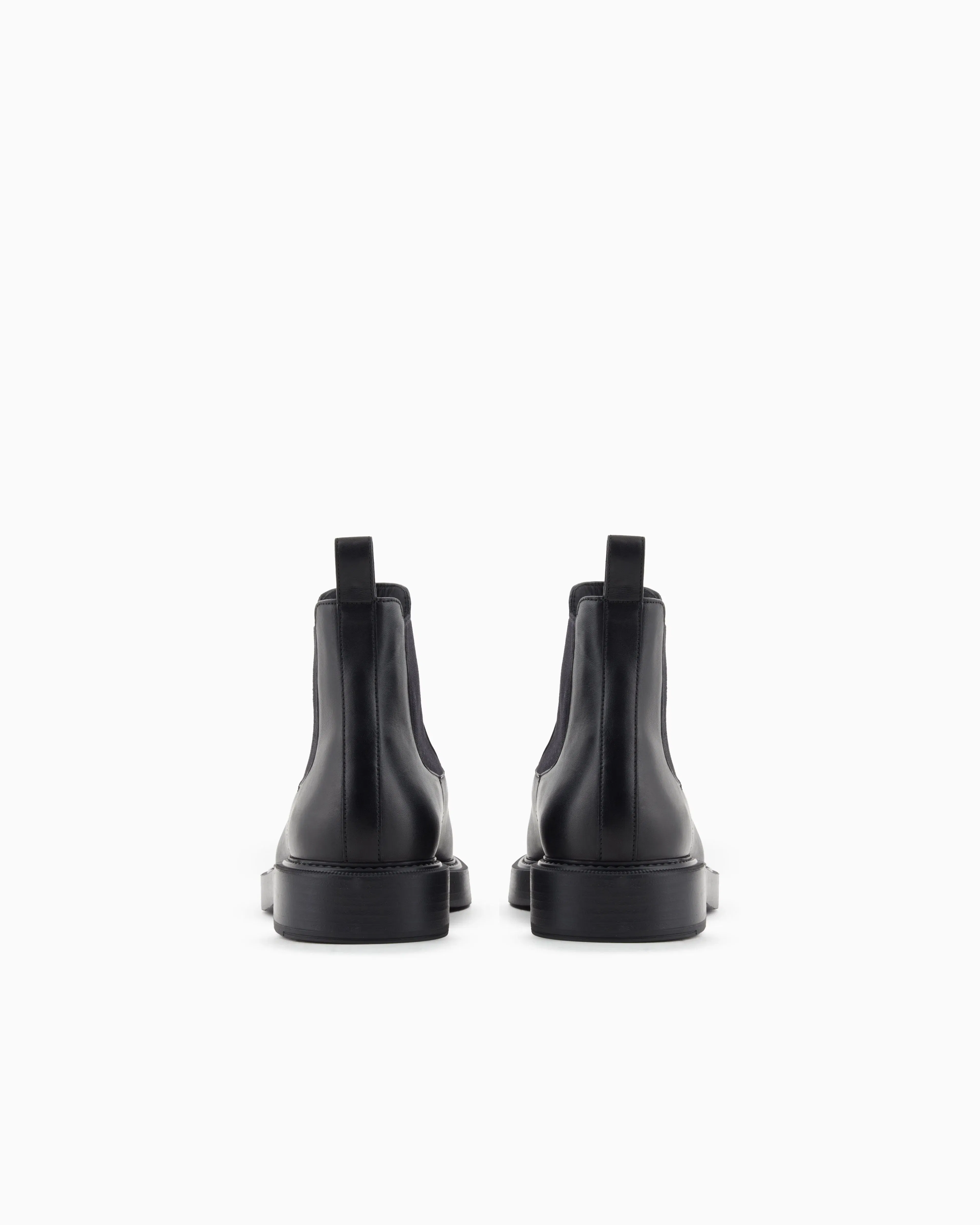 Emporio Armani Dappled Leather Beatle Boots Black