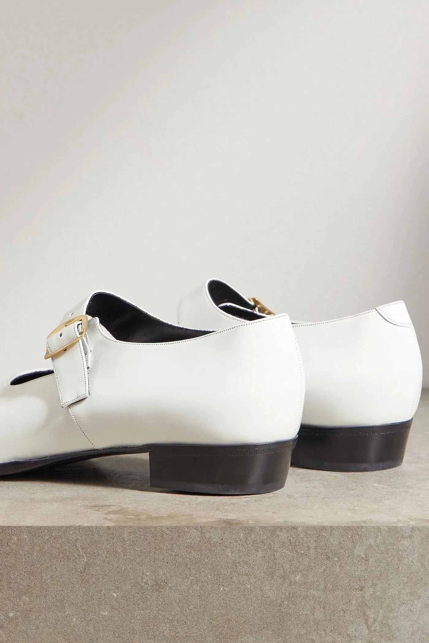 Bally Gerwin Glossed-Leather Mary Jane Flats White Women's