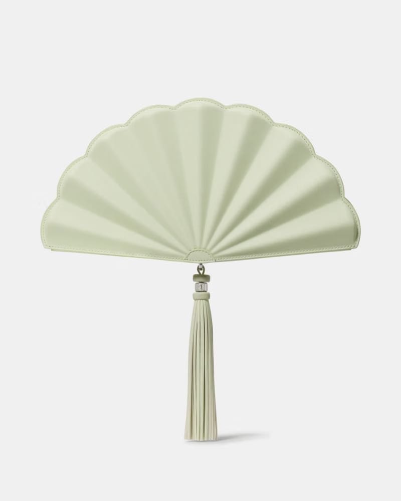 KateSpade Lotus Fan Clutch Bag Lime Frosting