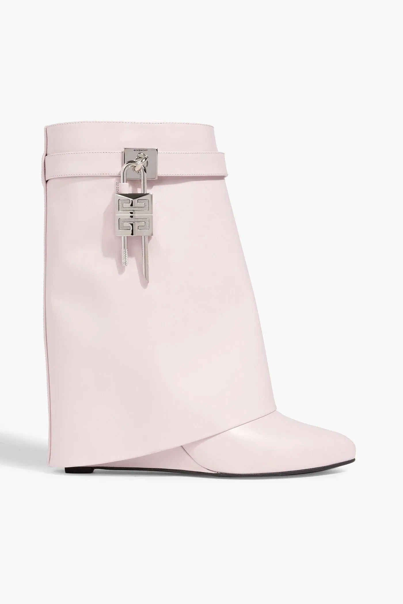 Givenchy Shark Lock Leather Ankle Boots Baby Pink Women's
