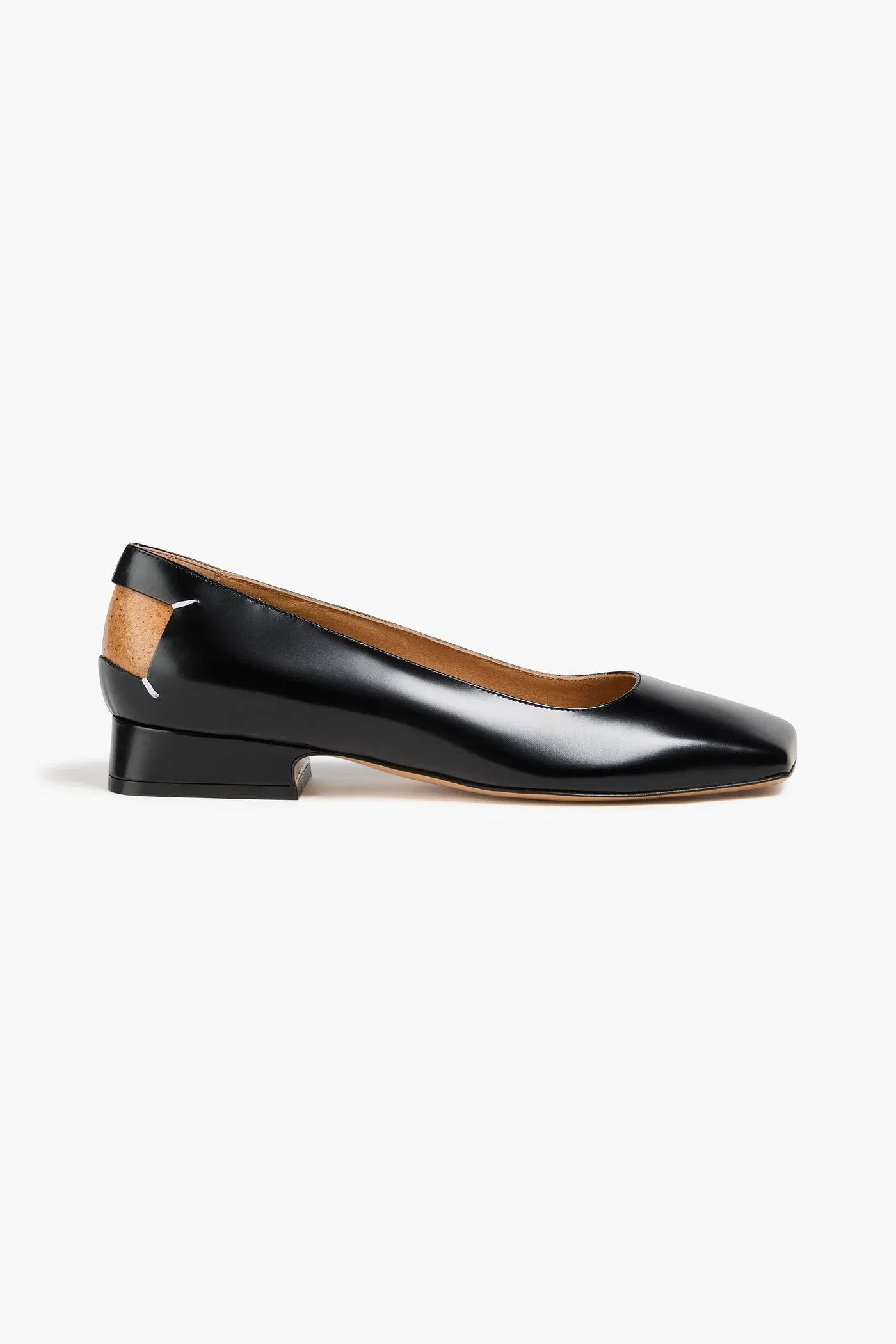 Maison Margiela Four Stitches Leather Ballet Flats Black Women's