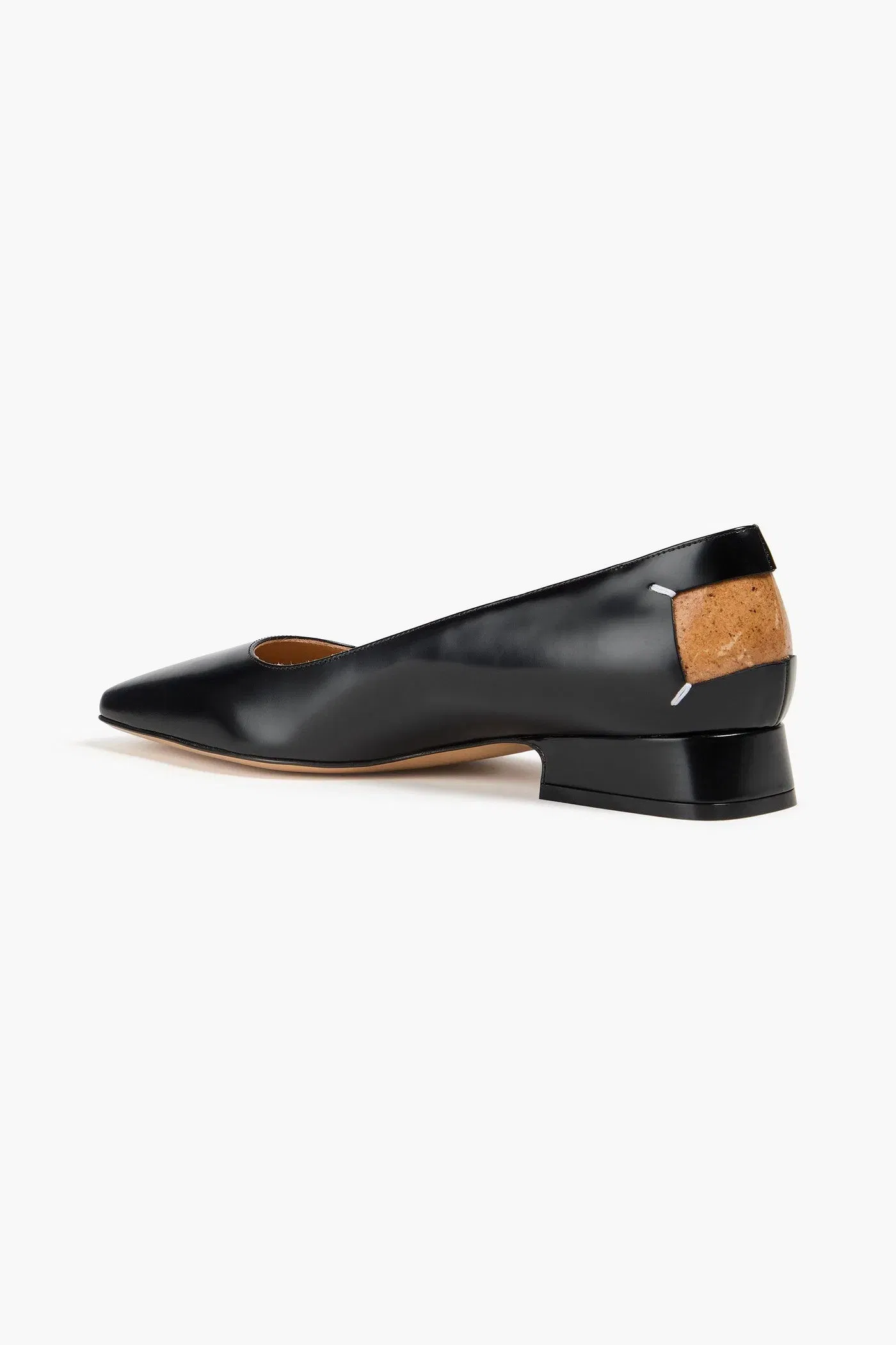 Maison Margiela Four Stitches Leather Ballet Flats Black Women's