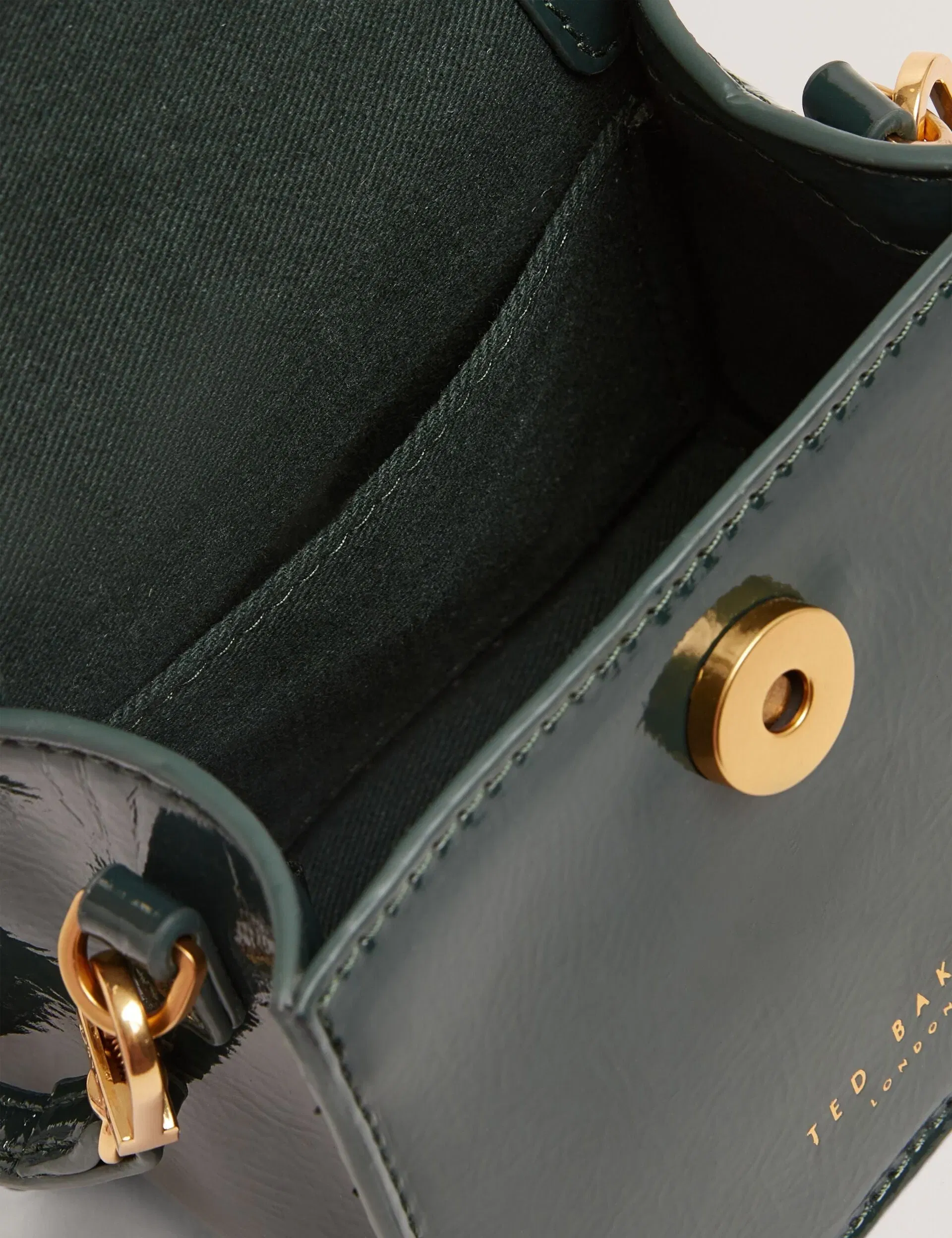 Ted Baker Roselah Hardware Rose Mini Top Handle Bag In Dkgreen Women's