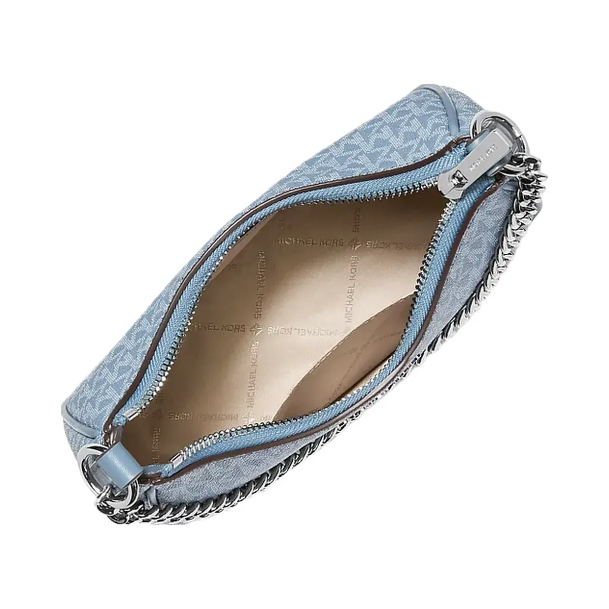 Michael Kors Jet Set Travel Small Signature Logo Convertible Pochette Denim