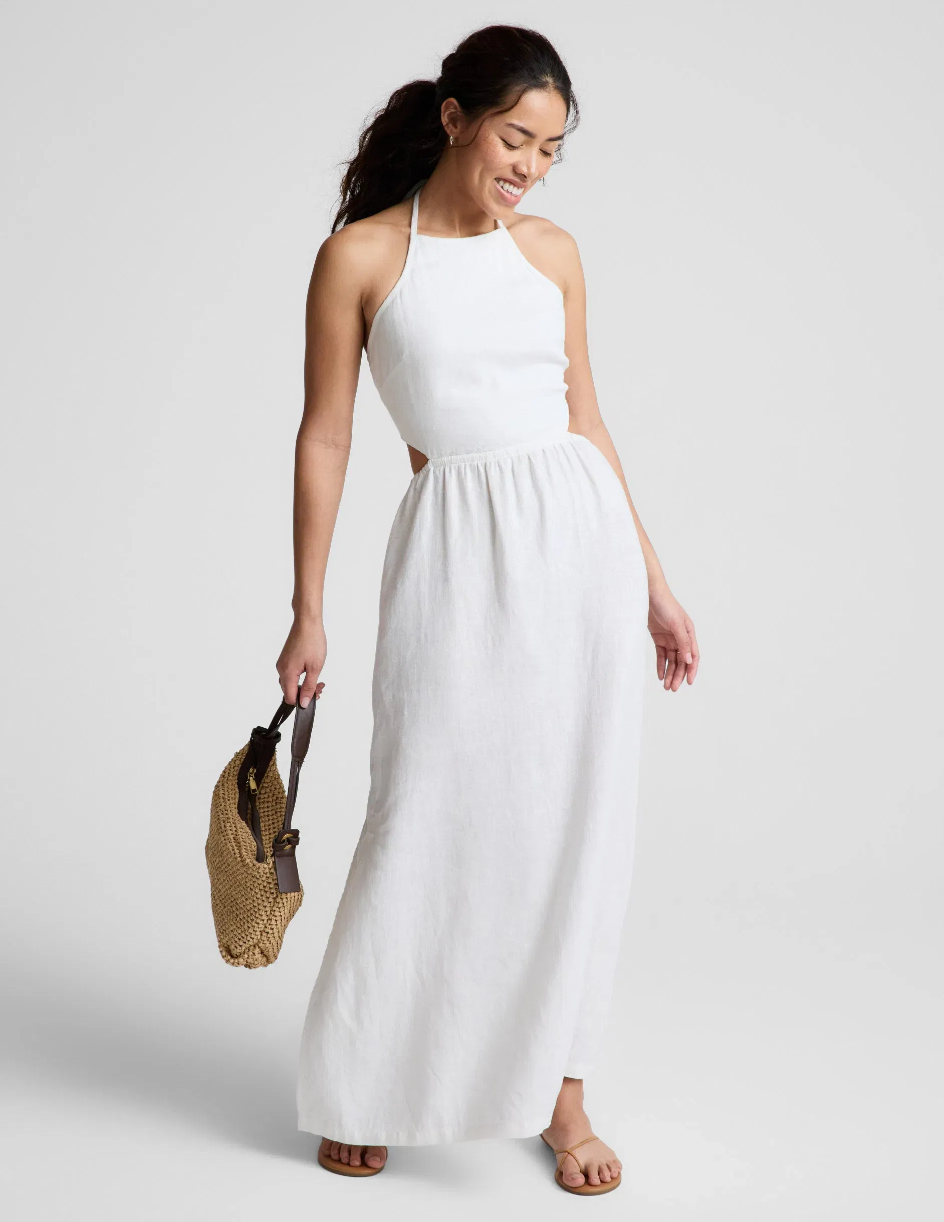 Beyond Yoga SoftWash Linen Halter Dress Women's