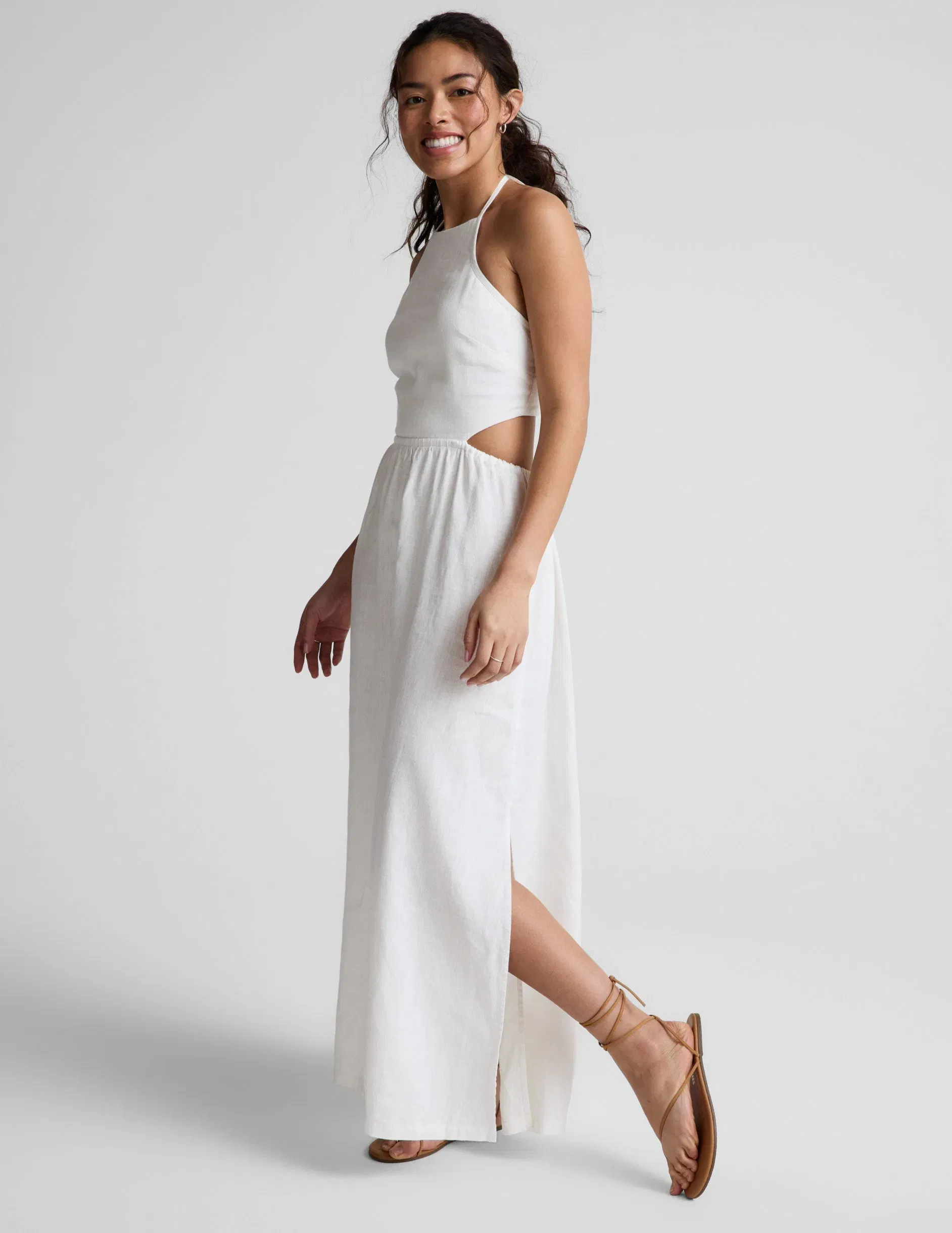 Beyond Yoga SoftWash Linen Halter Dress Women's