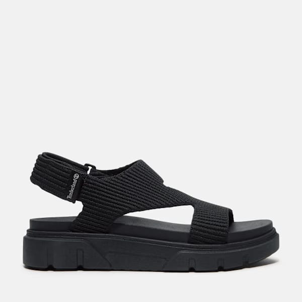 Timberland Greyfield Backstrap Sandal Black Knit Women'S