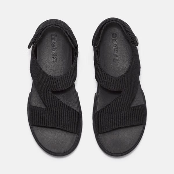 Timberland Greyfield Backstrap Sandal Black Knit Women'S