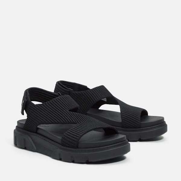 Timberland Greyfield Backstrap Sandal Black Knit Women'S