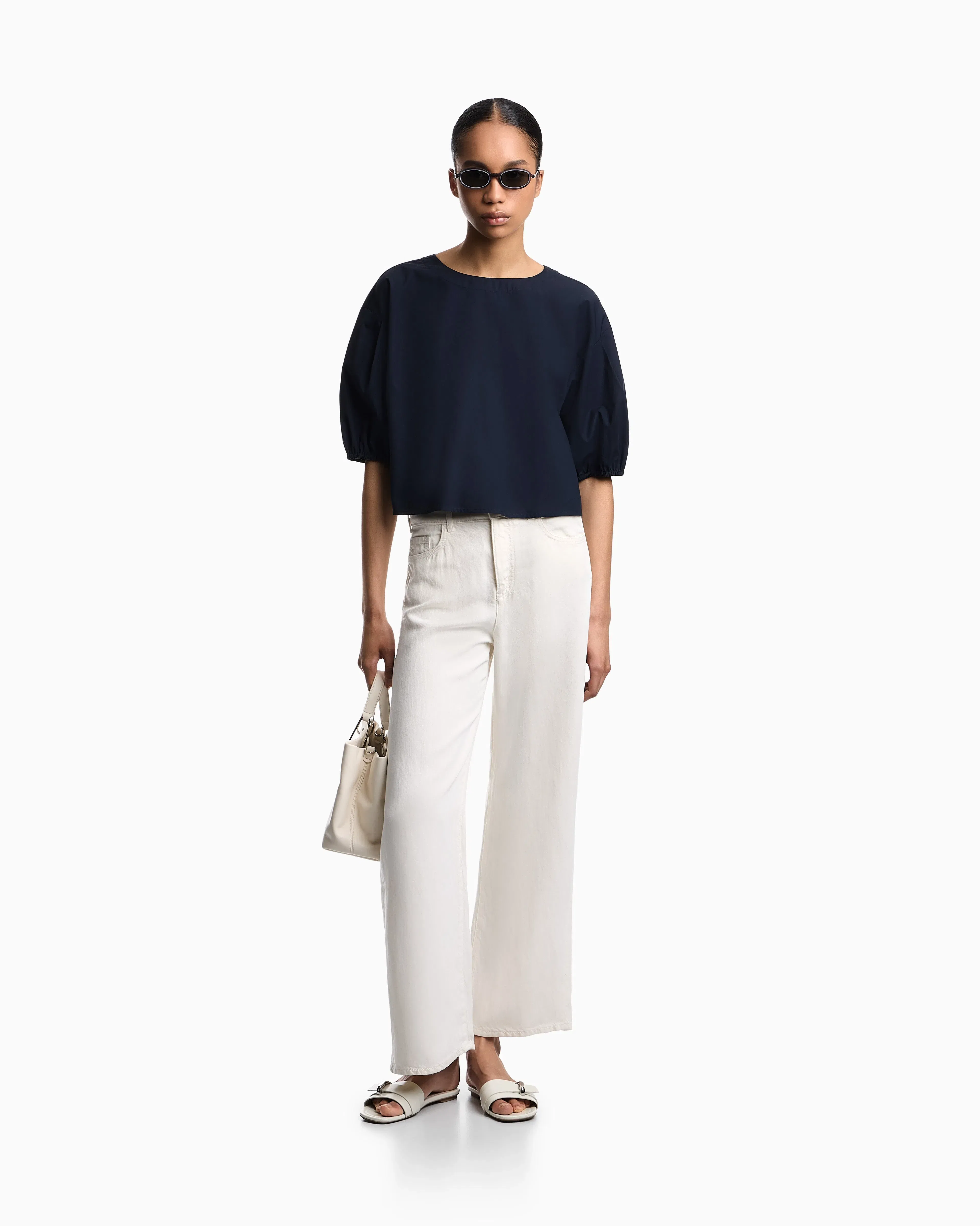 Emporio Armani J33 regular-fit garment-dyed trousers in linen and Lyocell