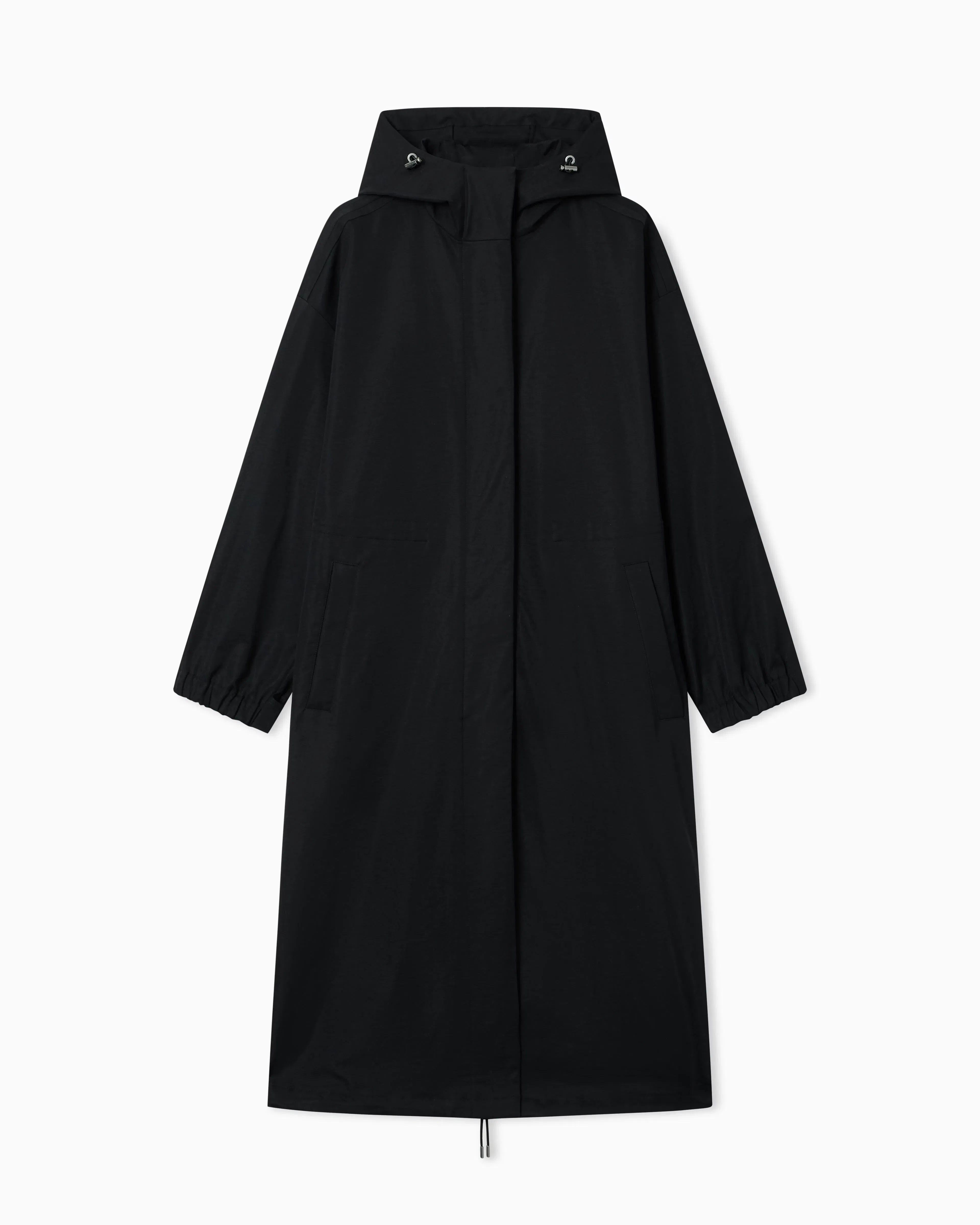 Emporio Armani Nylon twill hooded trench coat