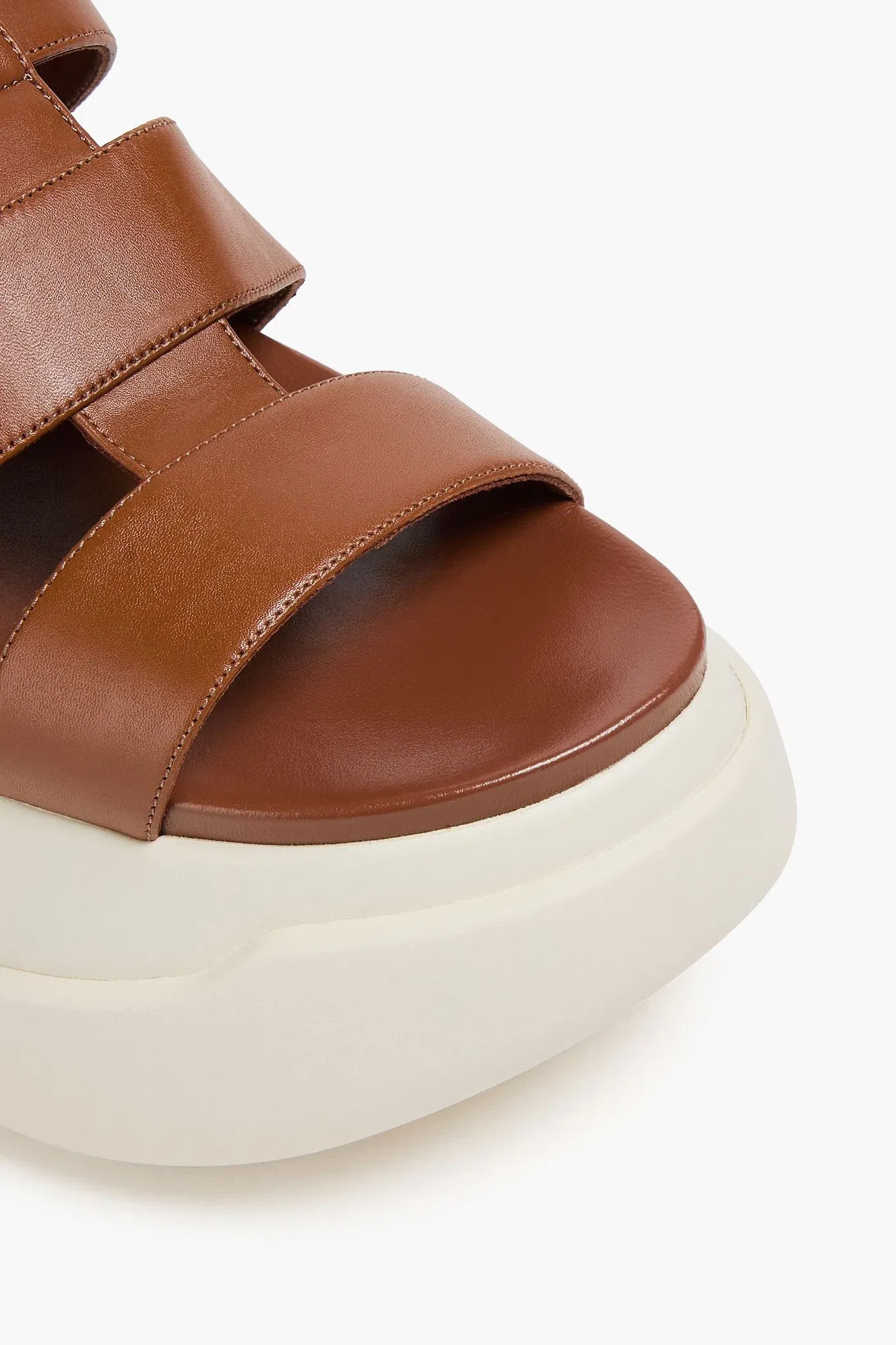 Marni Leather Exaggerated-Sole Sandals Light Brown Women's
