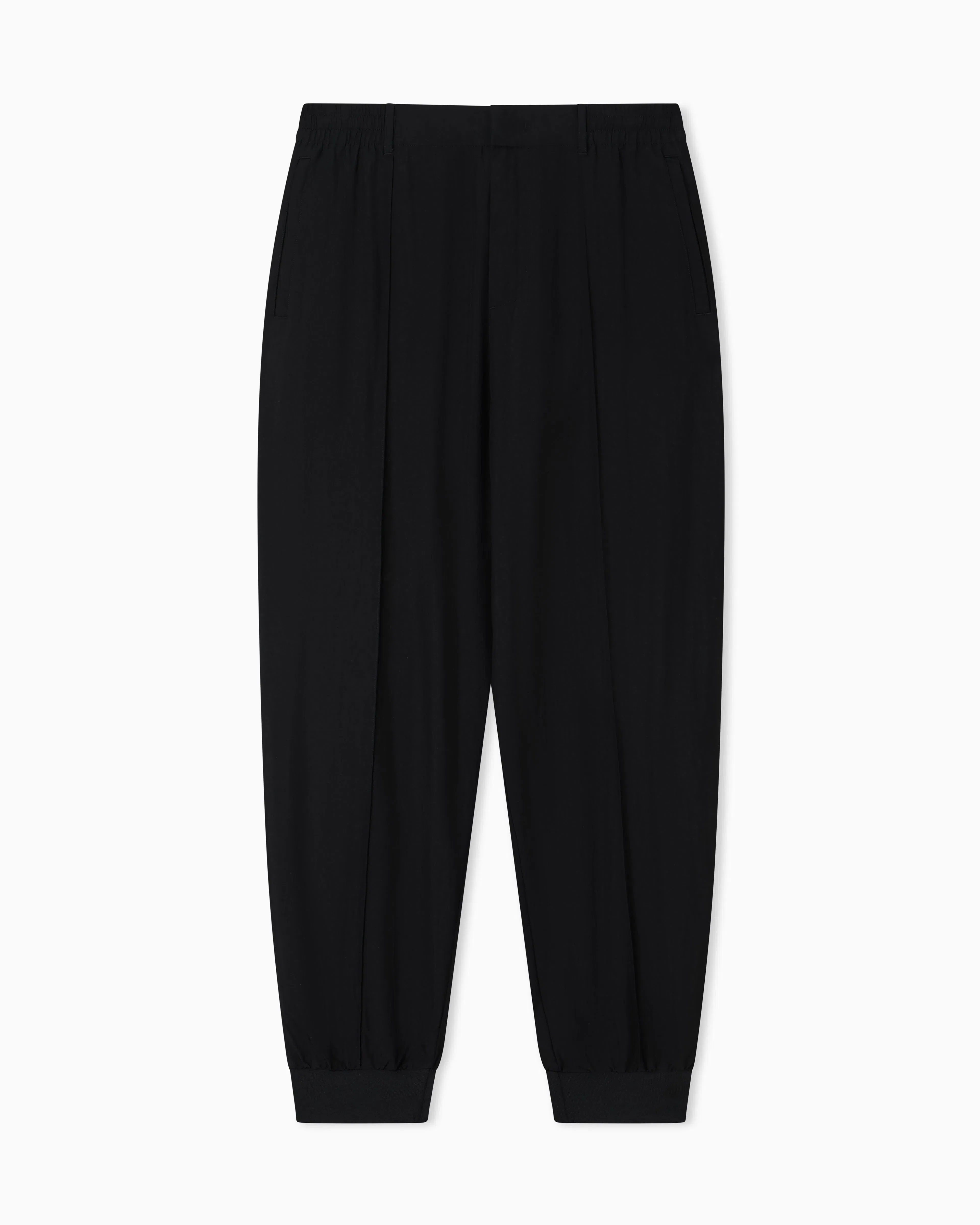 Emporio Armani Nylon trousers with front ribs