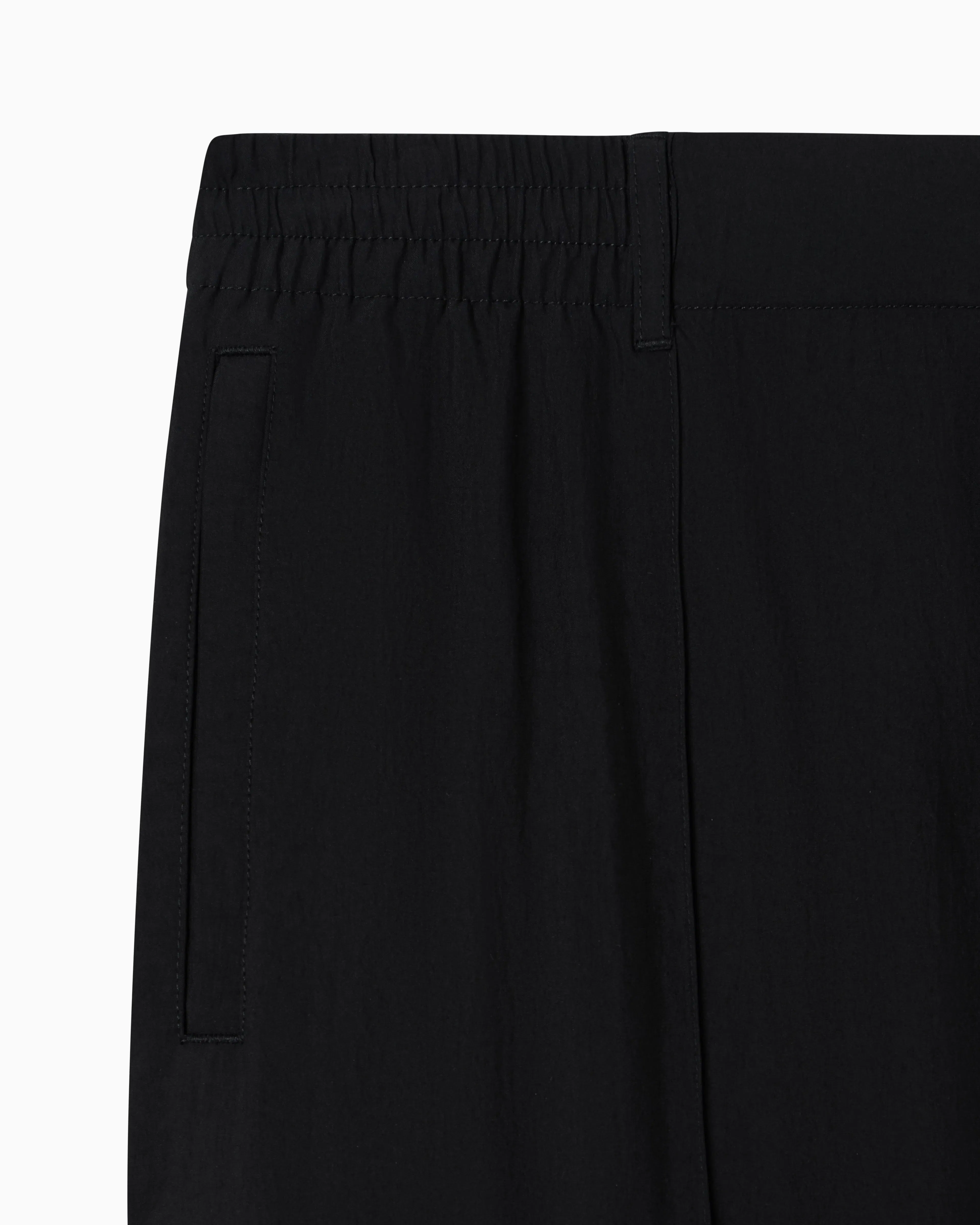 Emporio Armani Nylon trousers with front ribs