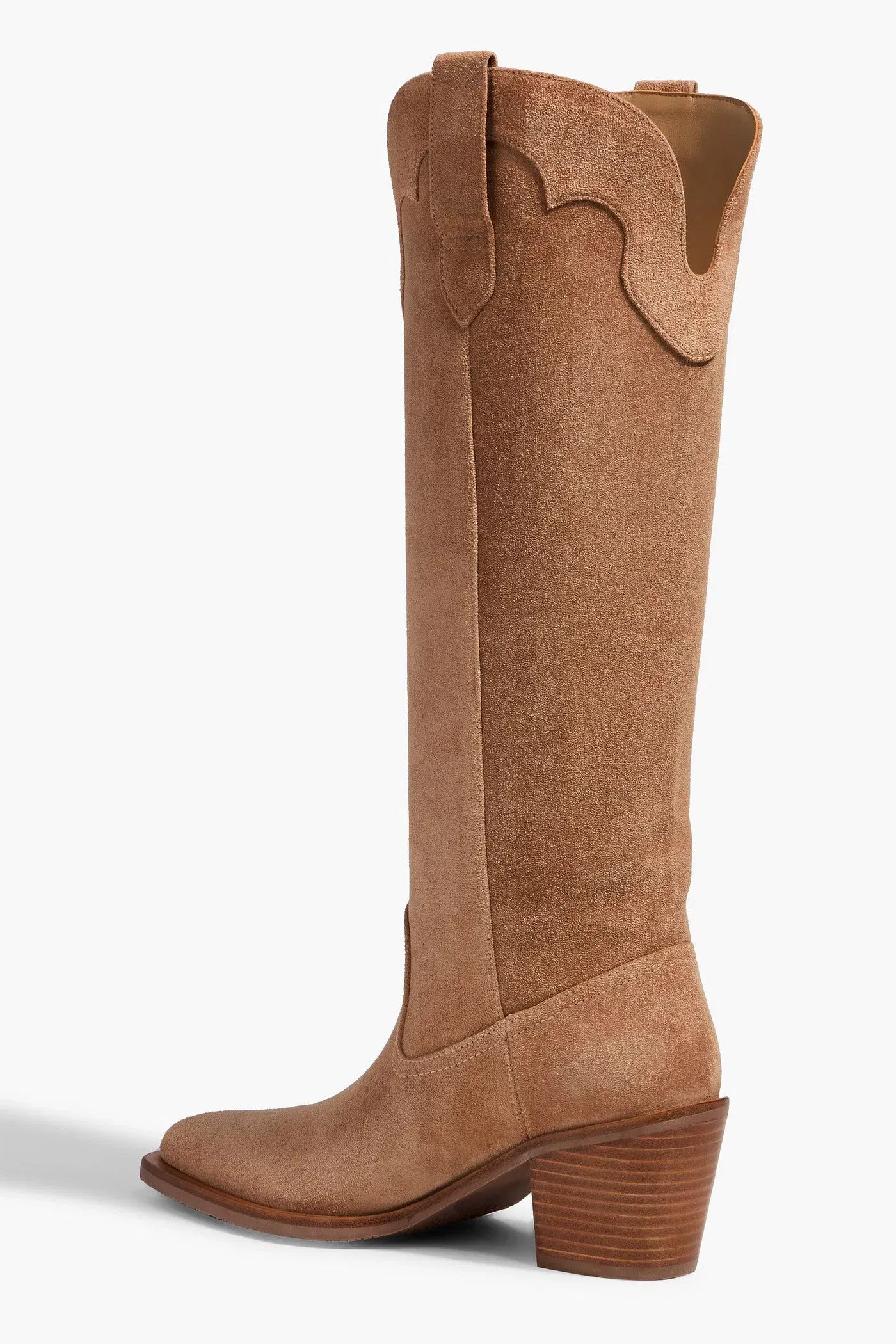 Stuart Weitzman Felix Suede Cowboy Boots Camel Women's