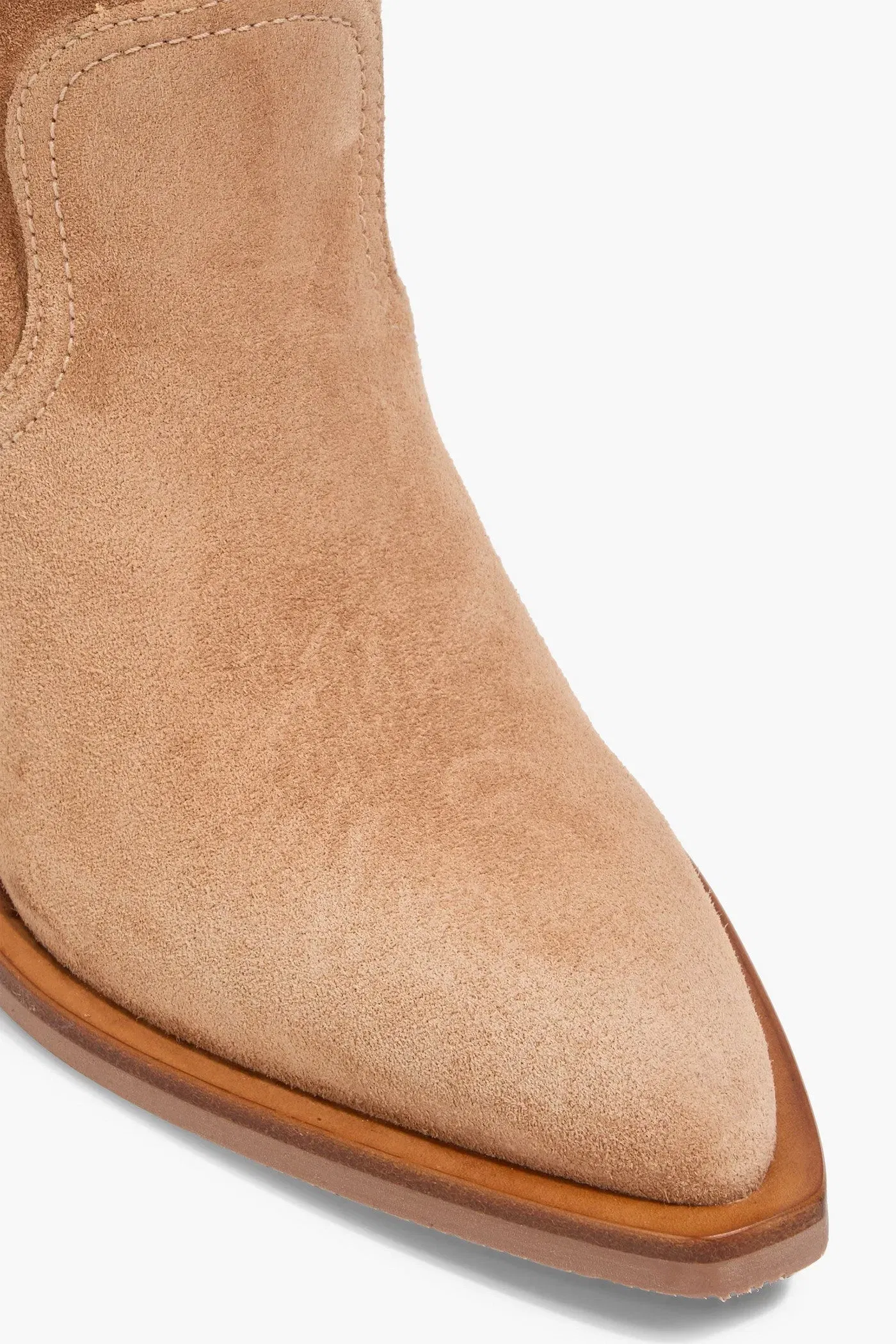 Stuart Weitzman Felix Suede Cowboy Boots Camel Women's