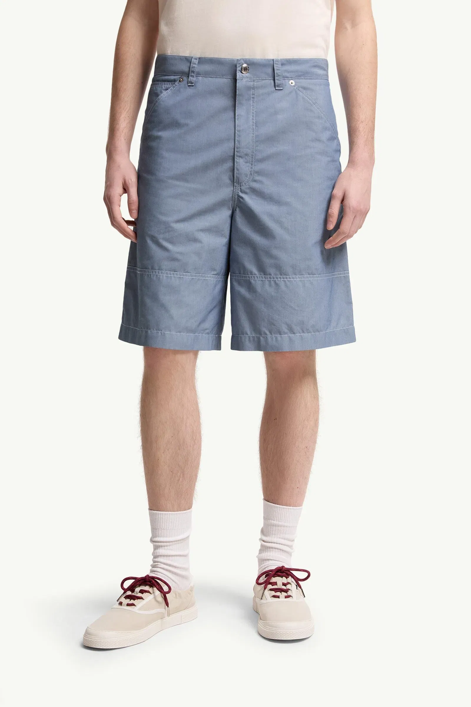 Moncler Chambray Cargo Shorts Powder Blue Powder Blue