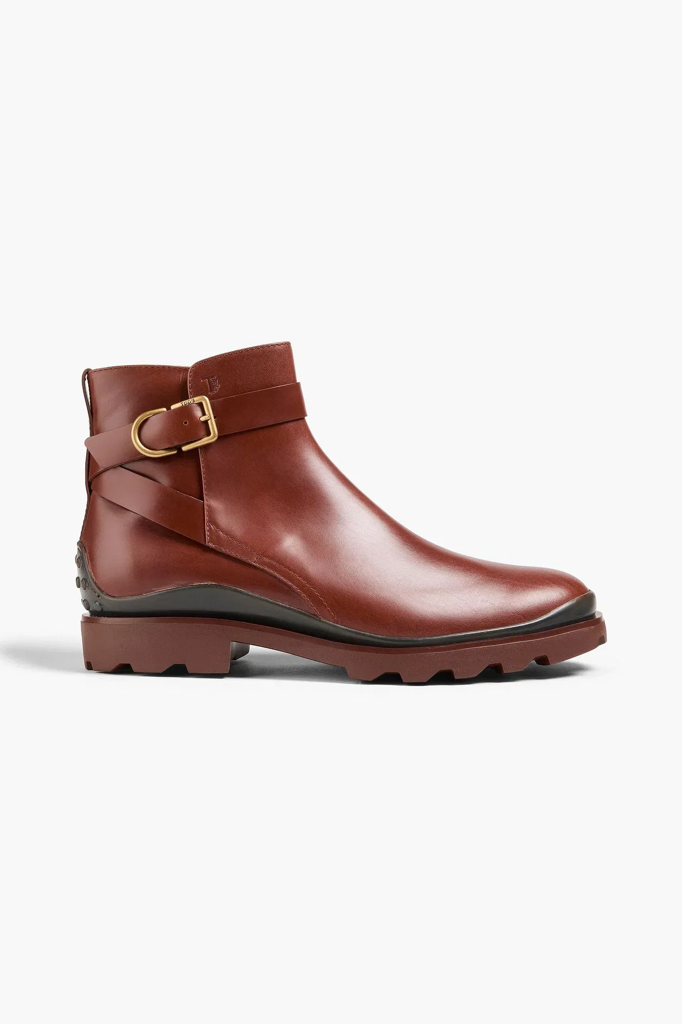Tod's Buckled Leather Boots Brown