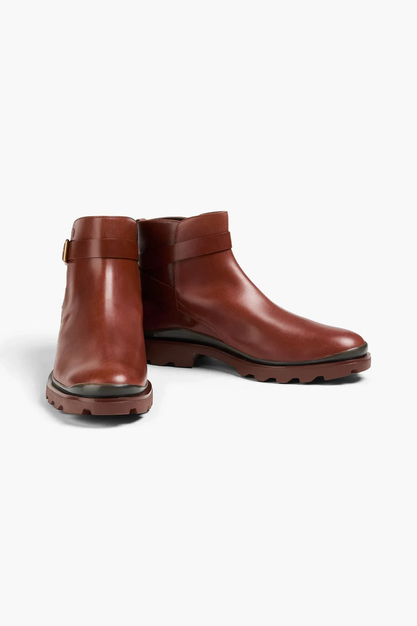 Tod's Buckled Leather Boots Brown