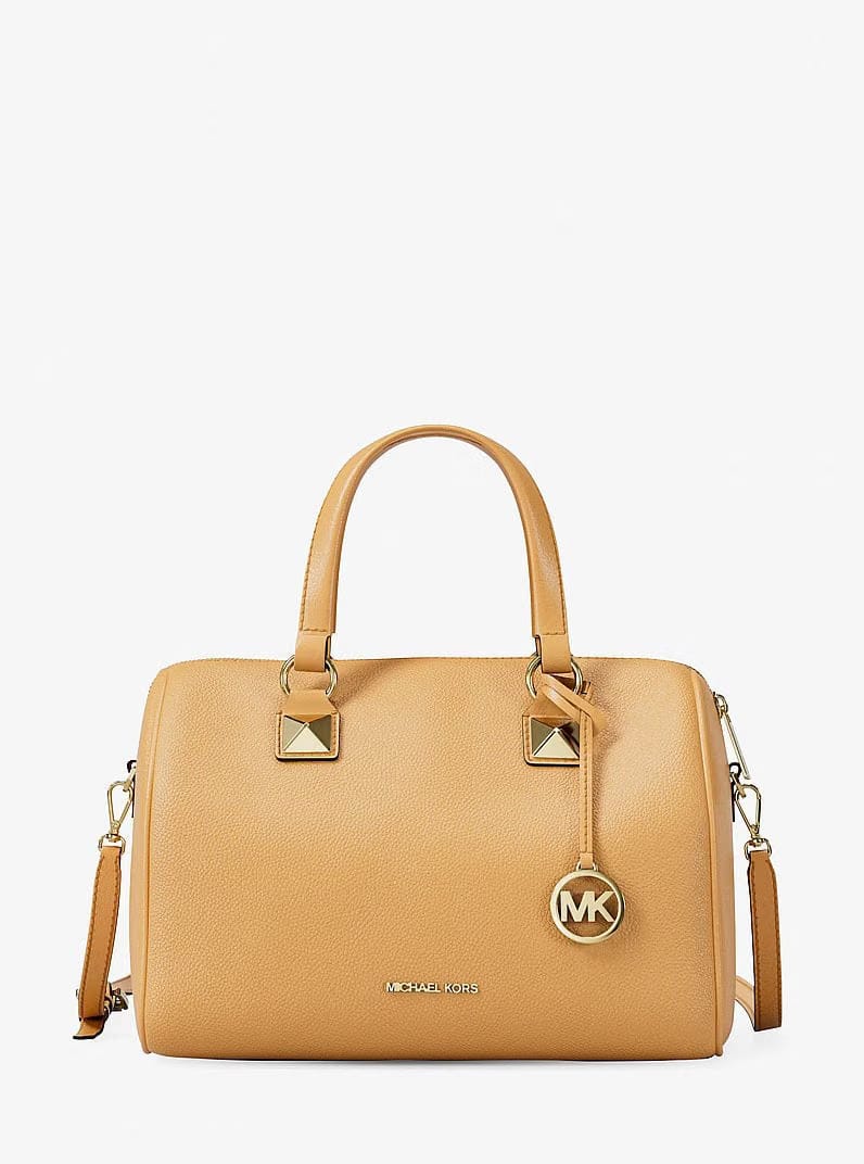 Michael Kors Grayson Medium Pebbled Leather Duffel Bag Honeywheat