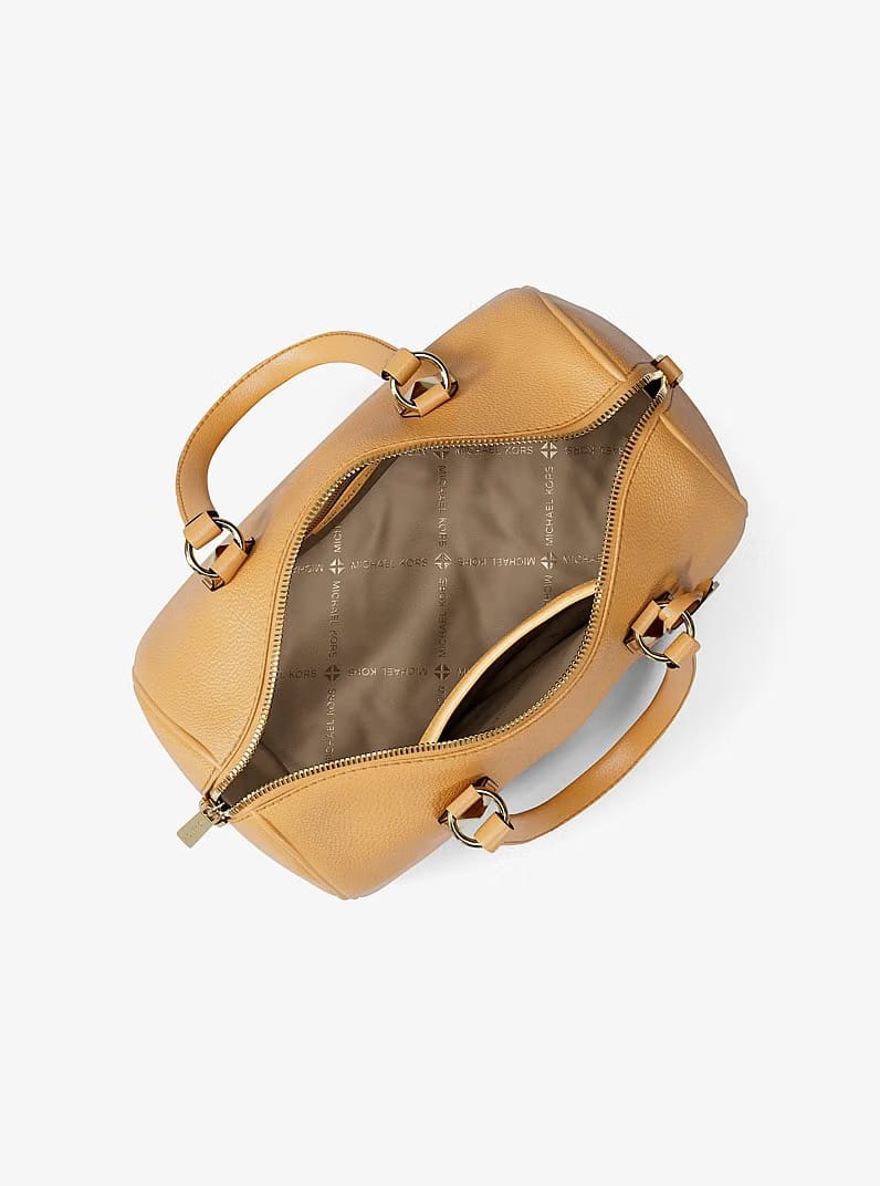 Michael Kors Grayson Medium Pebbled Leather Duffel Bag Honeywheat